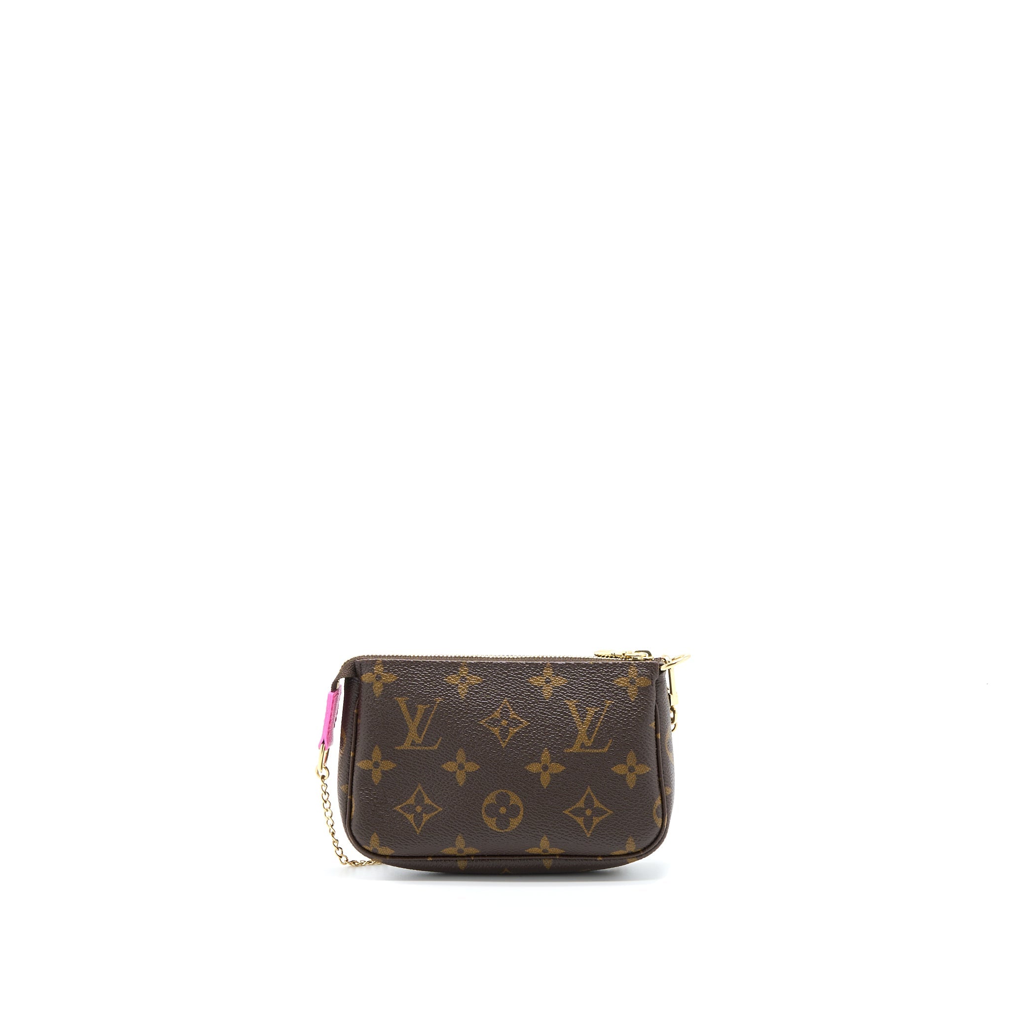 LOUIS VUITTON MINI POCHETTE ACCESSCORIES MONOGRAM CANVAS/HOT PINK GHW