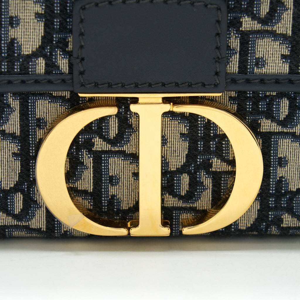 DIOR 30 MONTAIGNE BOX BAG BLUE OBLIQUE JACQUARD GHW