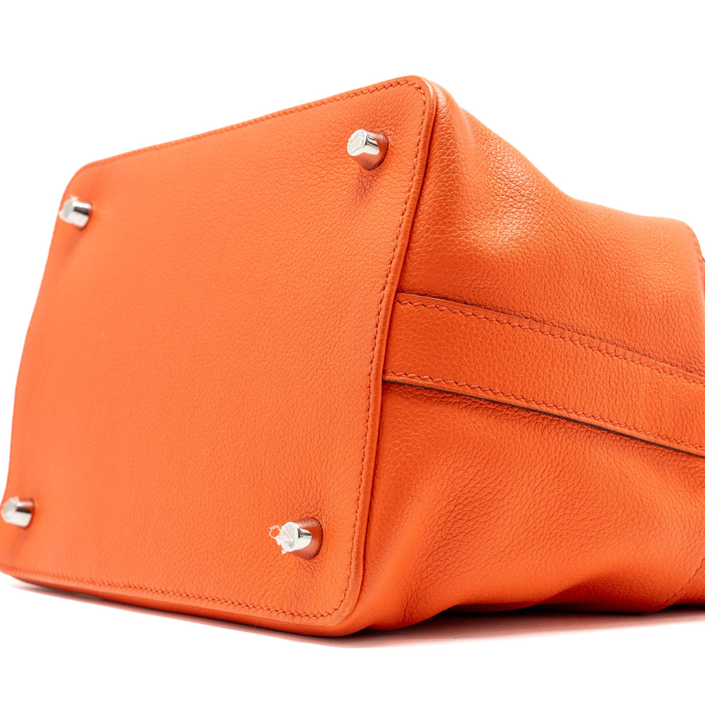 HERMES TOOL BOX 20 EVERCOLOR ORANGE POPPY/ BORDEAUX SHW