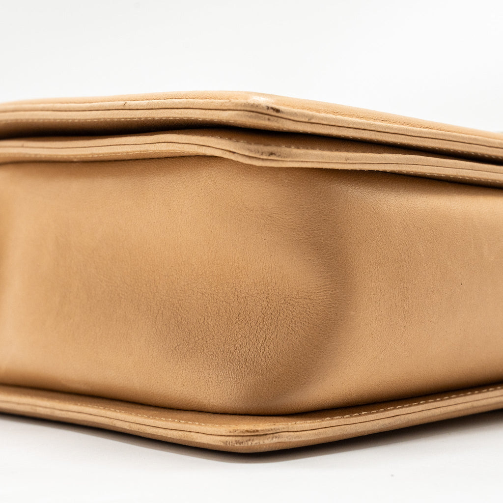 CHANEL LARGE BOY BAG LAMBSKIN BEIGE RUTHENIUM HARDWARE