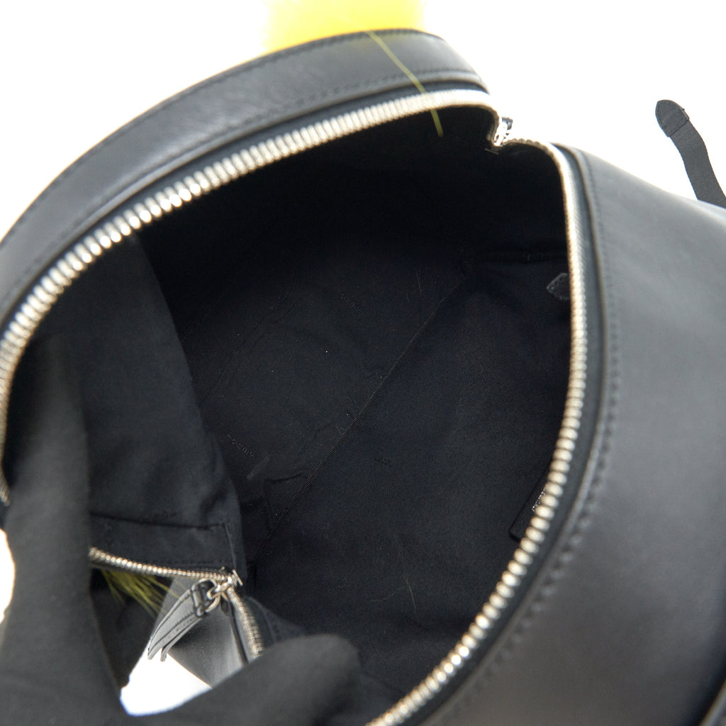 FENDI MONSTER BACKPACK BLACK/YELLOW FUR
