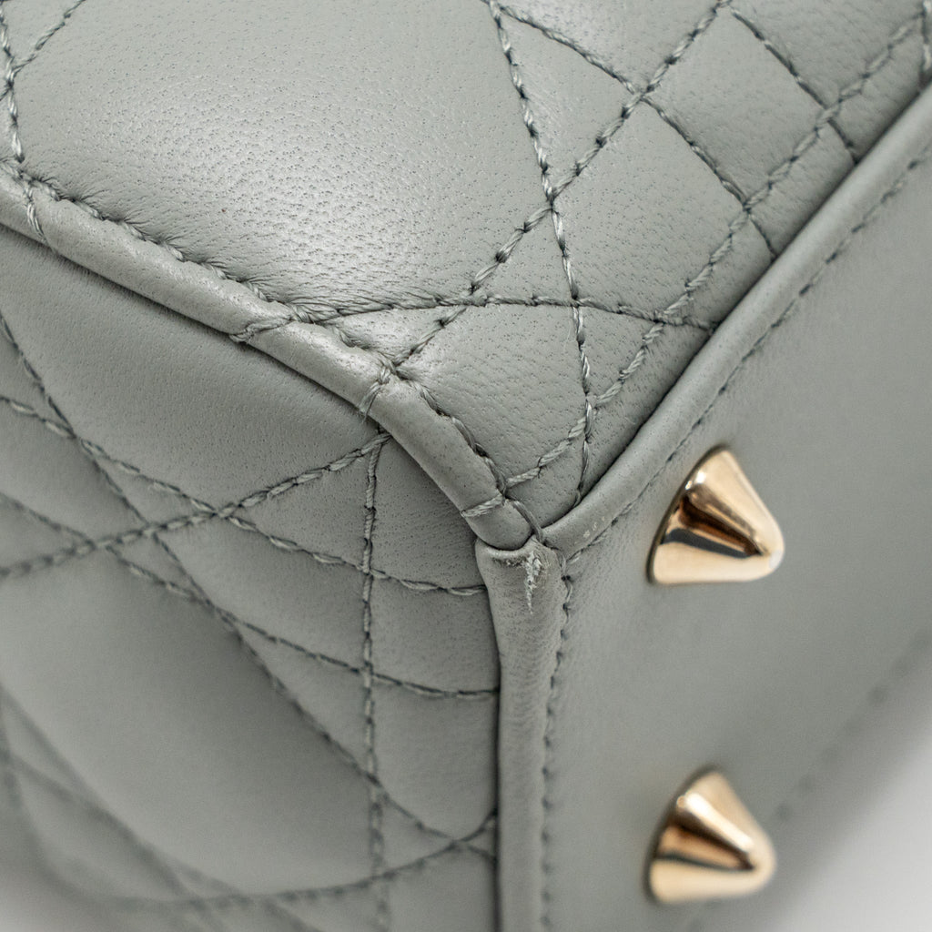 DIOR MY ABCDIOR SMALL LADY DIOR LAMBSKIN STONE GREY LGHW