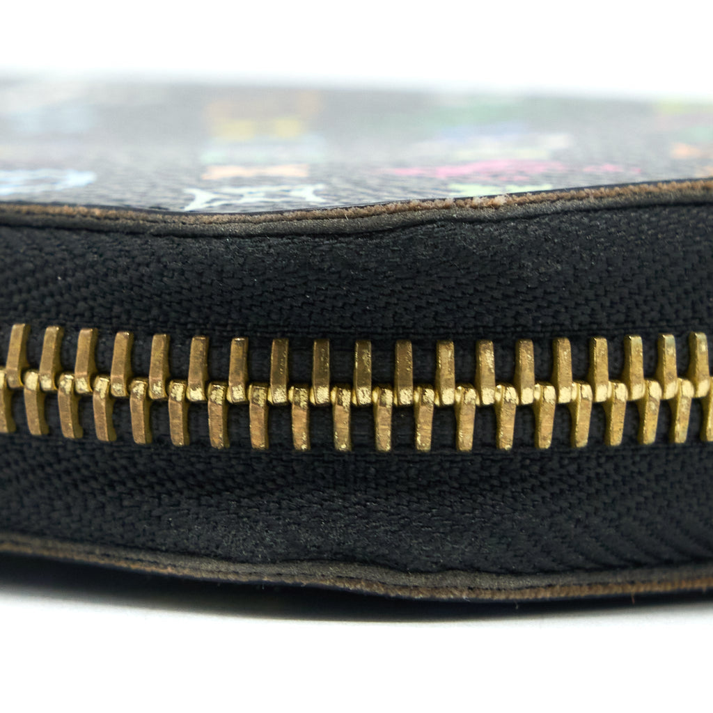 LOUIS VUITTON ZIPPY LONG WALLET BLACK MULTICOLOUR MONOGRAM CANVAS GHW