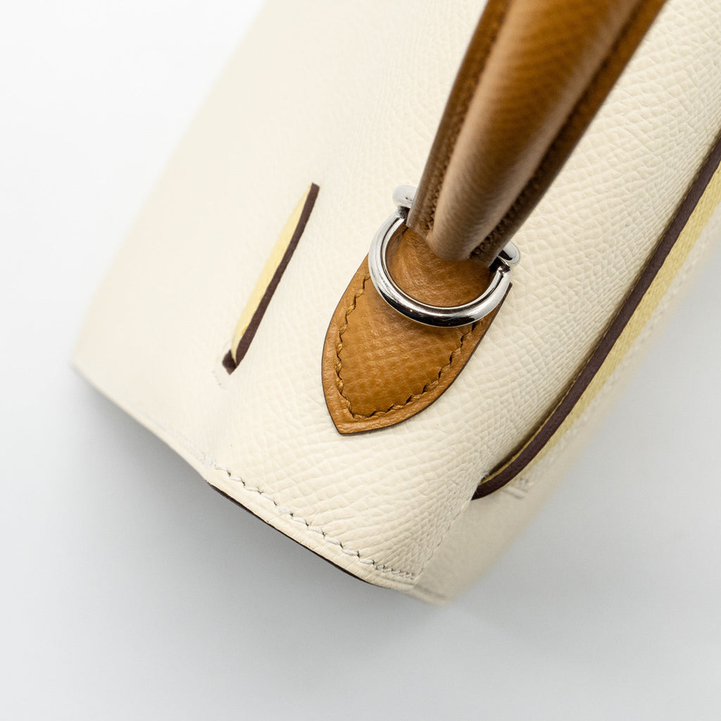 HERMES KELLY 25 EPSOM NATA / JAUNE POUSSIN / SESAME SHW