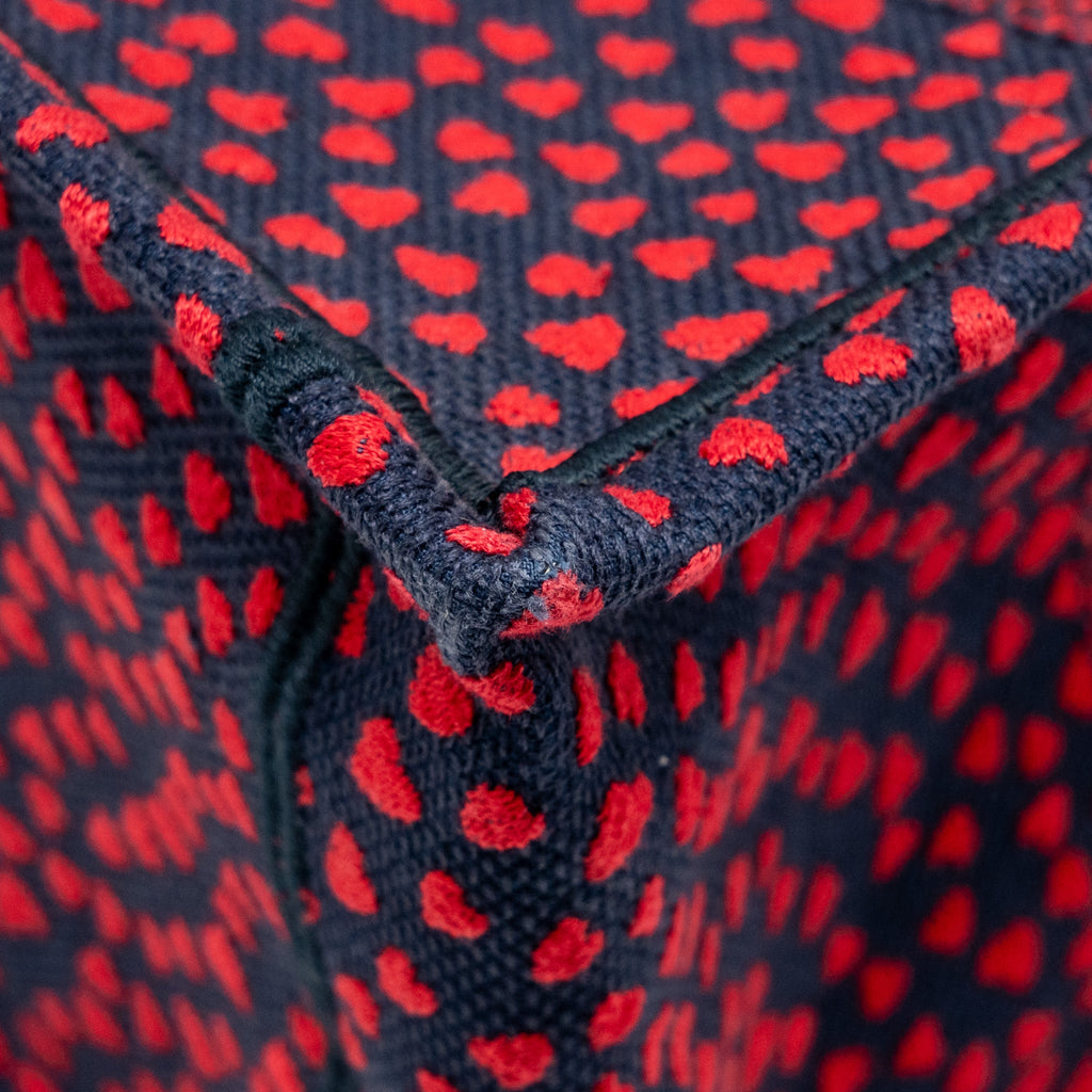 DIOR MEDIUM DIOR BOOK TOTE I LOVE PARIS CANVAS RED / NAVY