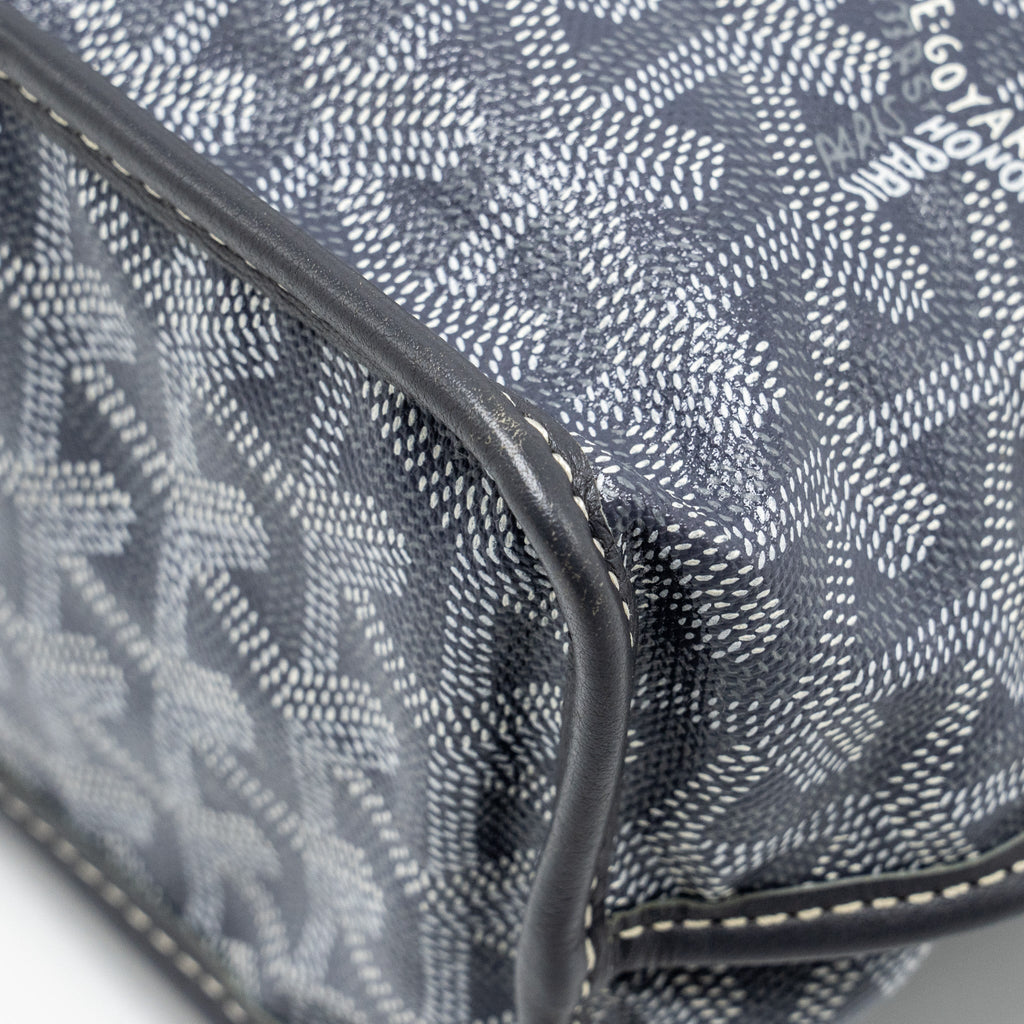 GOYARD MINI ANJOU TOTE BAG  GOYARDLINE CANVAS / LEATHER GREY SHW