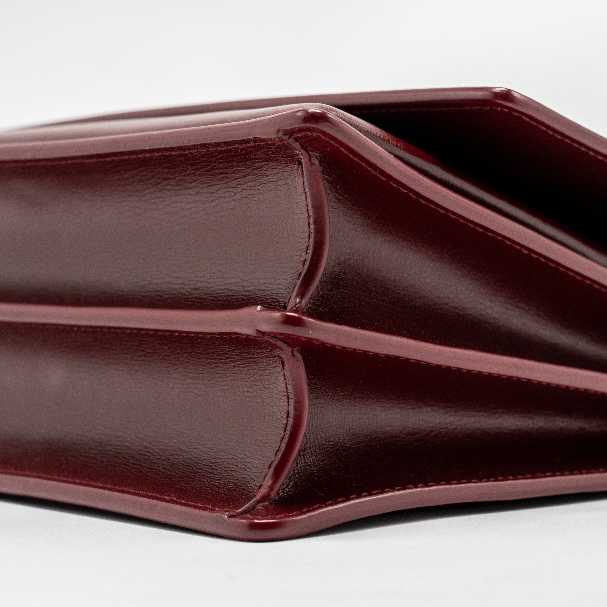 SAINT LAURENT/YSL SUNSET BAG CALFSKIN BURGUNDY SHW
