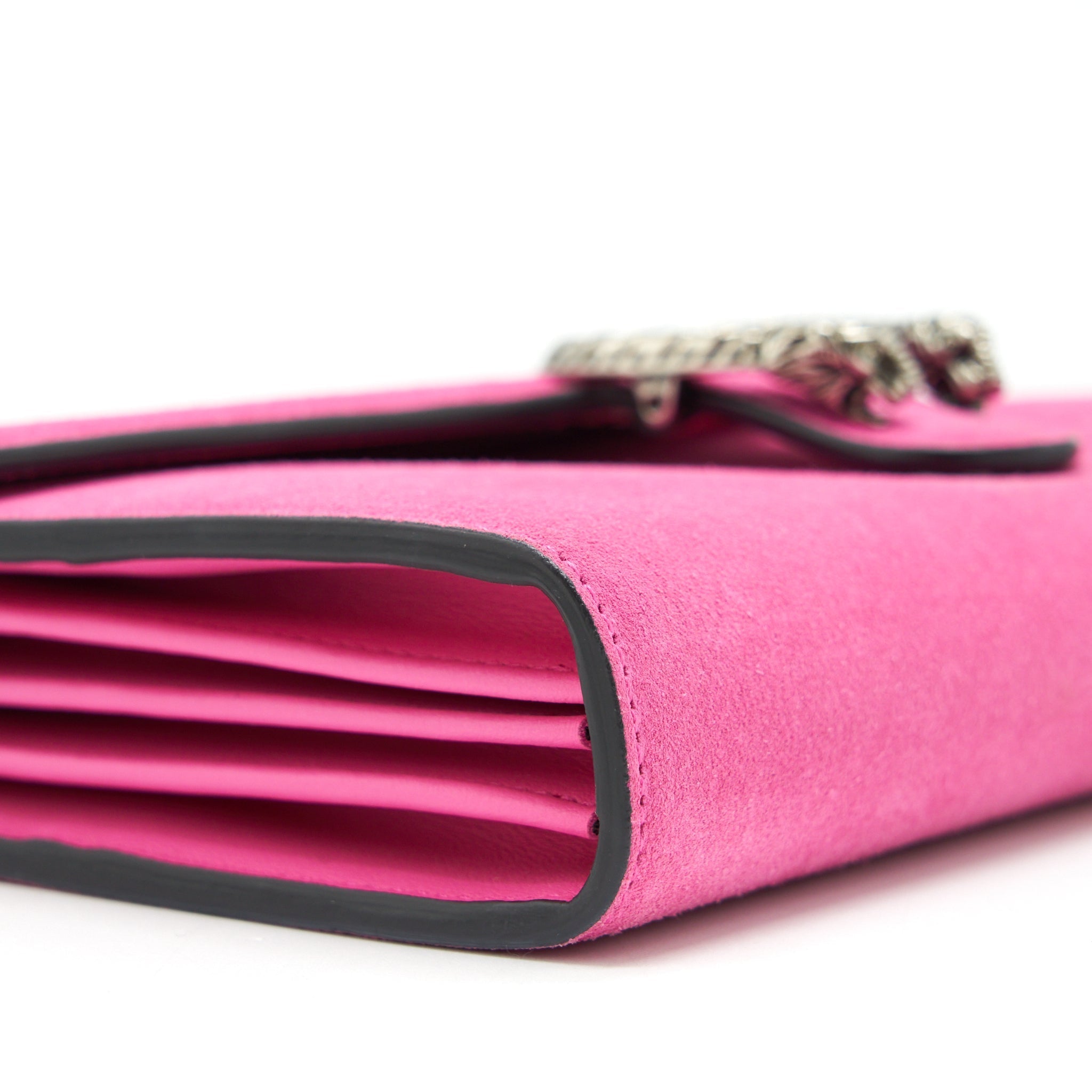 GUCCI DIONYSUS MINI CHAIN BAG SUEDE PINK SHW