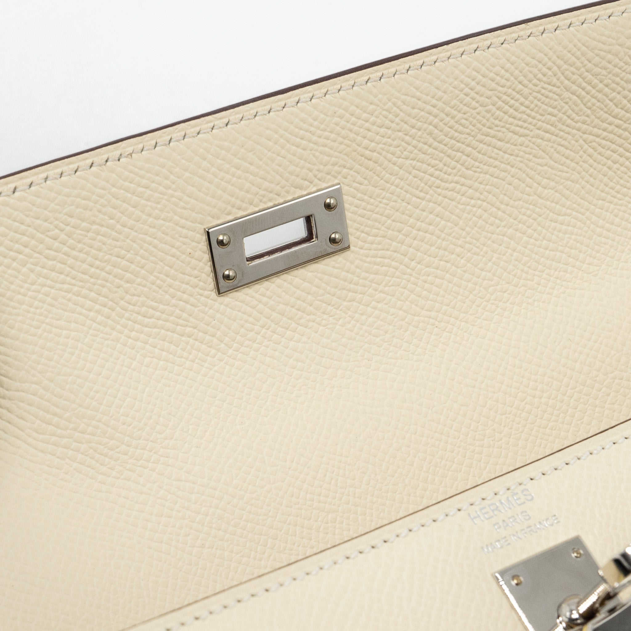 HERMES KELLY 25 EPSOM NATA / JAUNE POUSSIN / SESAME SHW