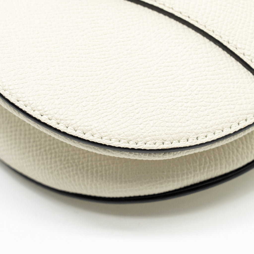 DIOR MEDIUM SADDLE BAG CALFSKIN WHITE GHW