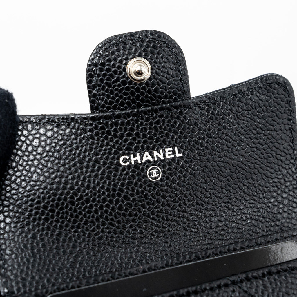 CHANEL CLASSIC FLAP CARD HOLDER CAVIAR BLACK SHW (MICROCHIP)