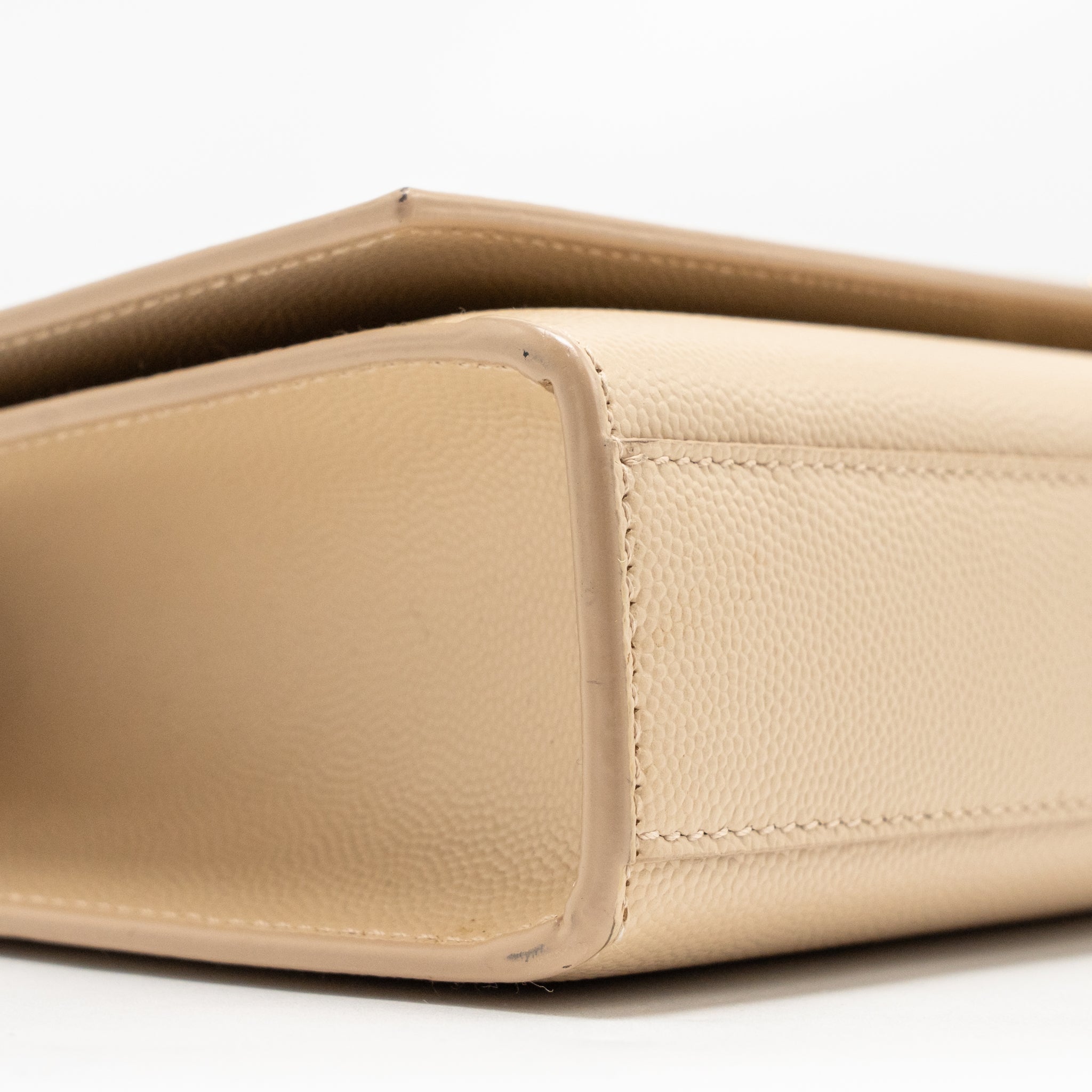 SAINT LAURENT/YSL KATE MEDIUM GRAINED CALFSKIN DARK BEIGE GHW