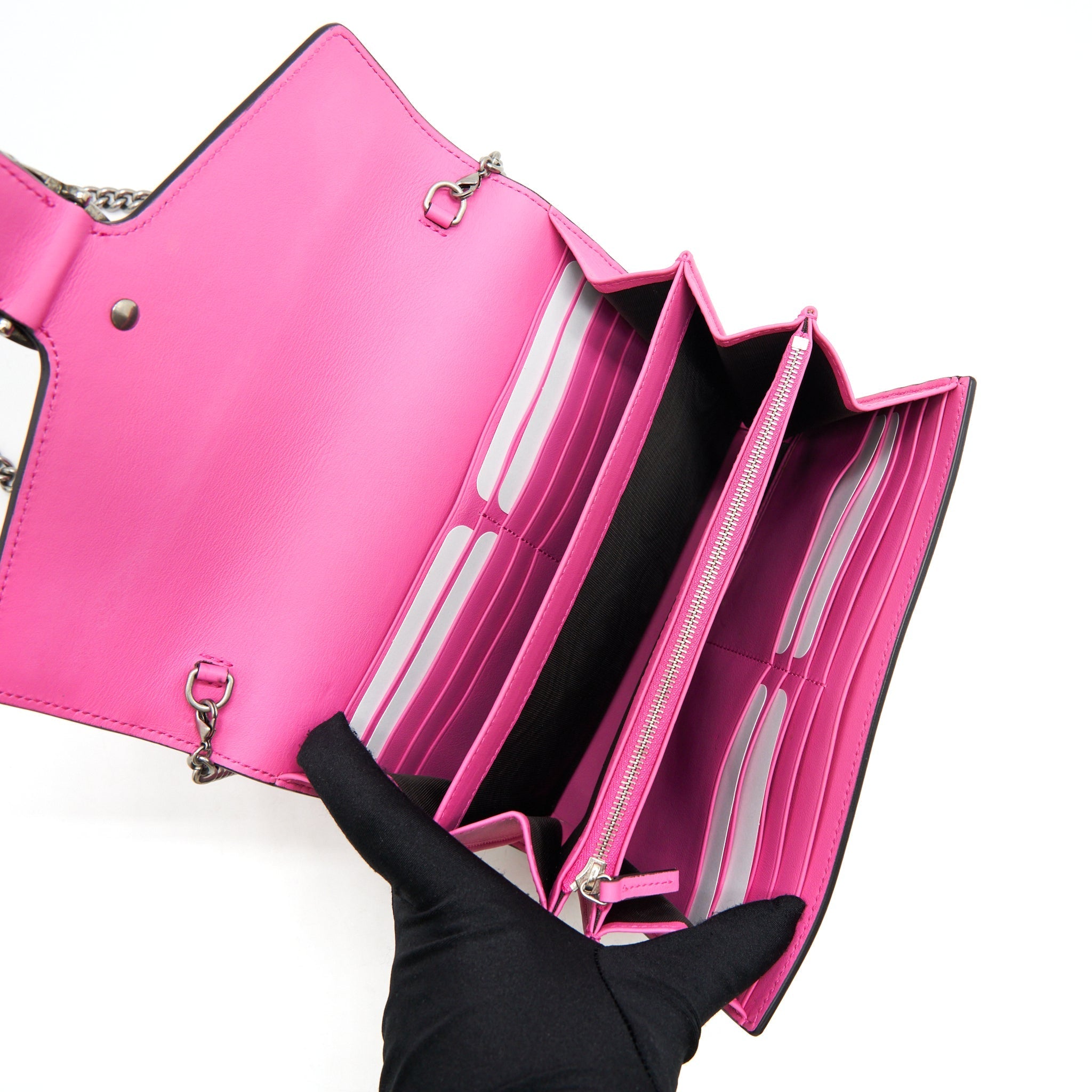 GUCCI DIONYSUS MINI CHAIN BAG SUEDE PINK SHW