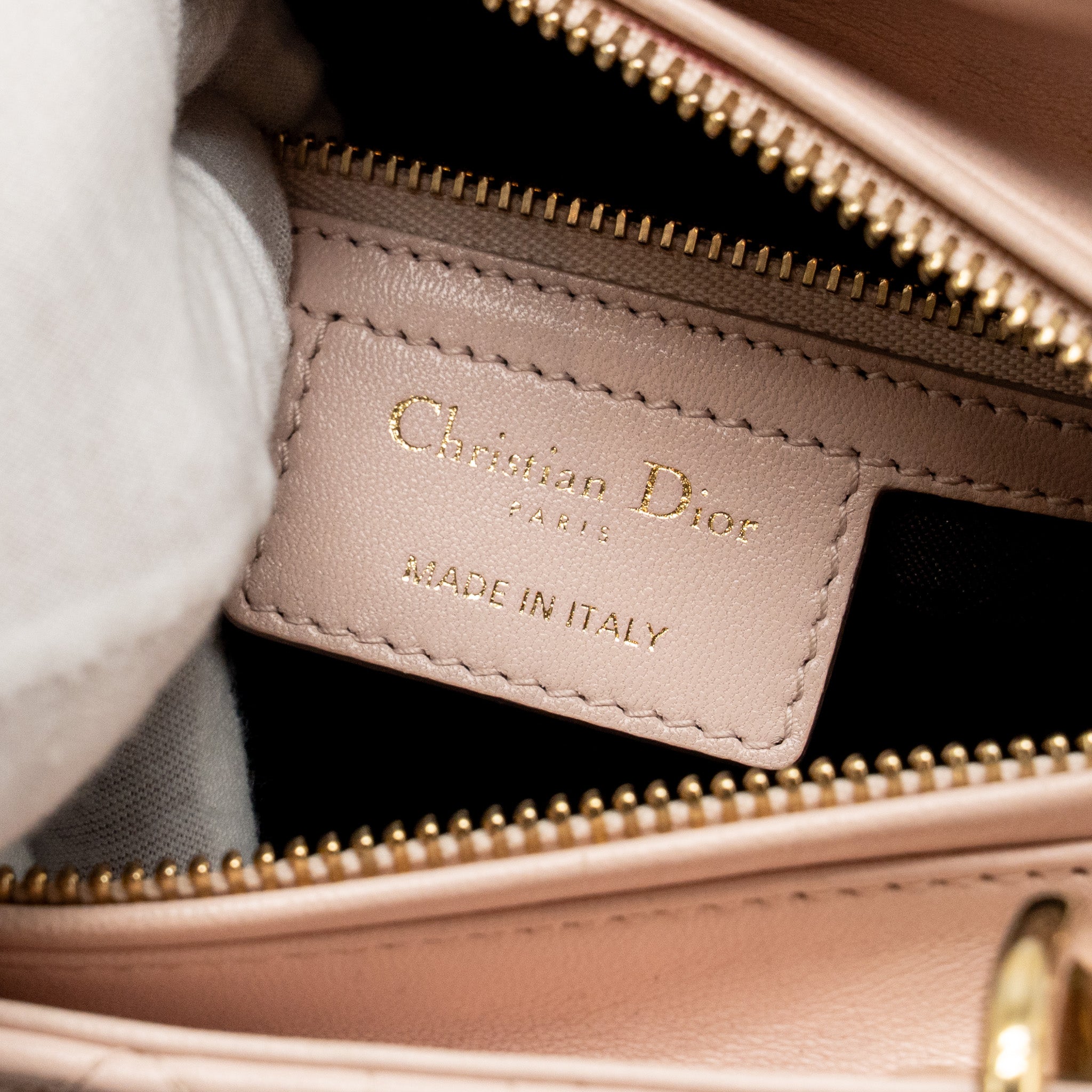 DIOR MEDIUM LADY DIOR LAMBSKIN LIGHT PINK LGHW