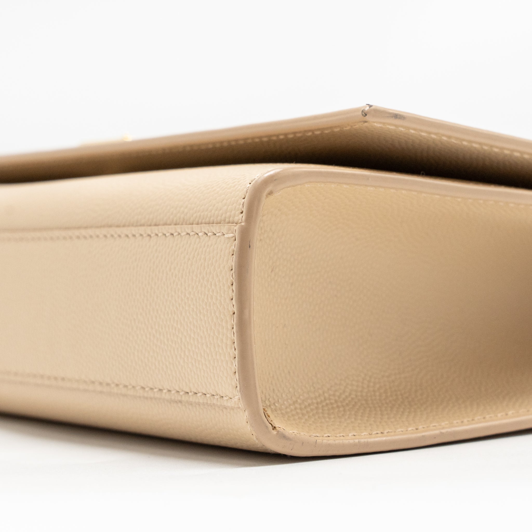 SAINT LAURENT/YSL KATE MEDIUM GRAINED CALFSKIN DARK BEIGE GHW