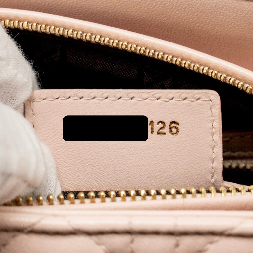 DIOR MEDIUM LADY DIOR LAMBSKIN LIGHT PINK LGHW