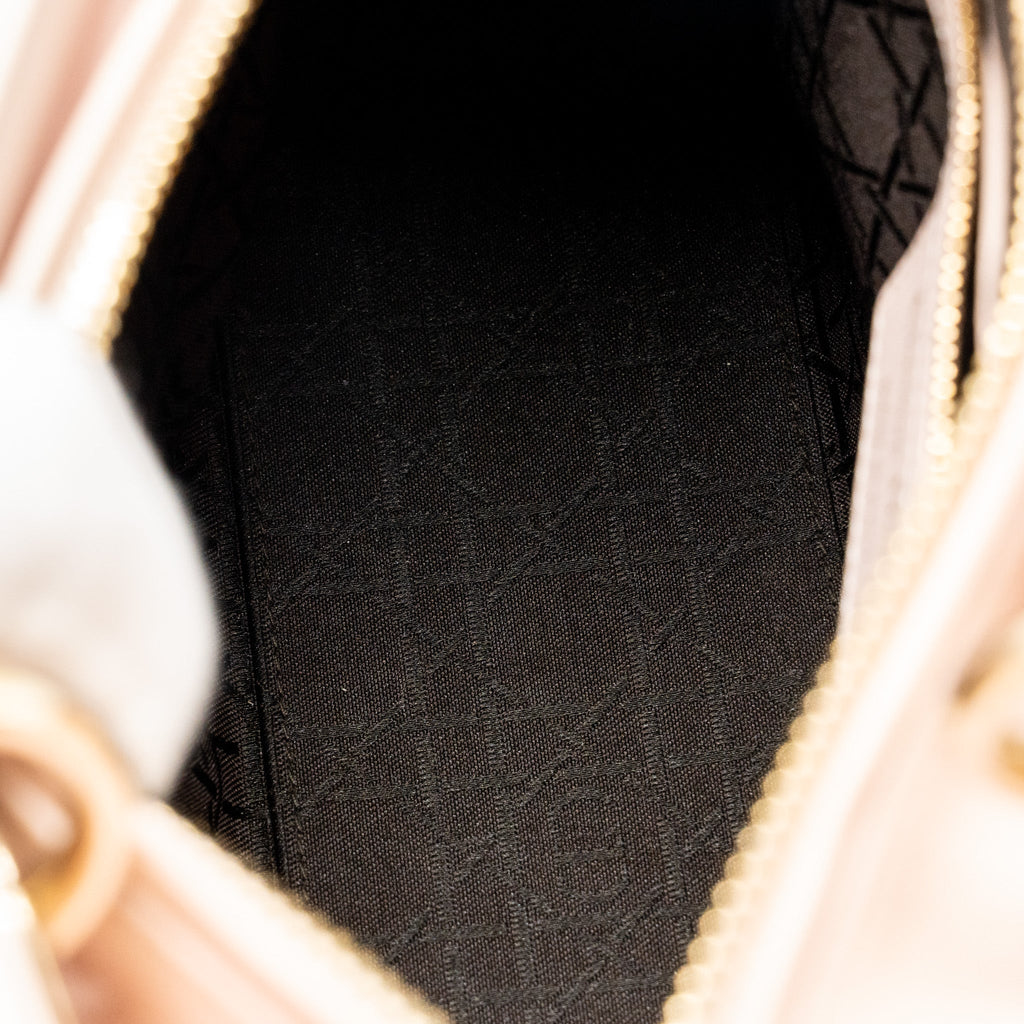 DIOR MEDIUM LADY DIOR LAMBSKIN LIGHT PINK LGHW