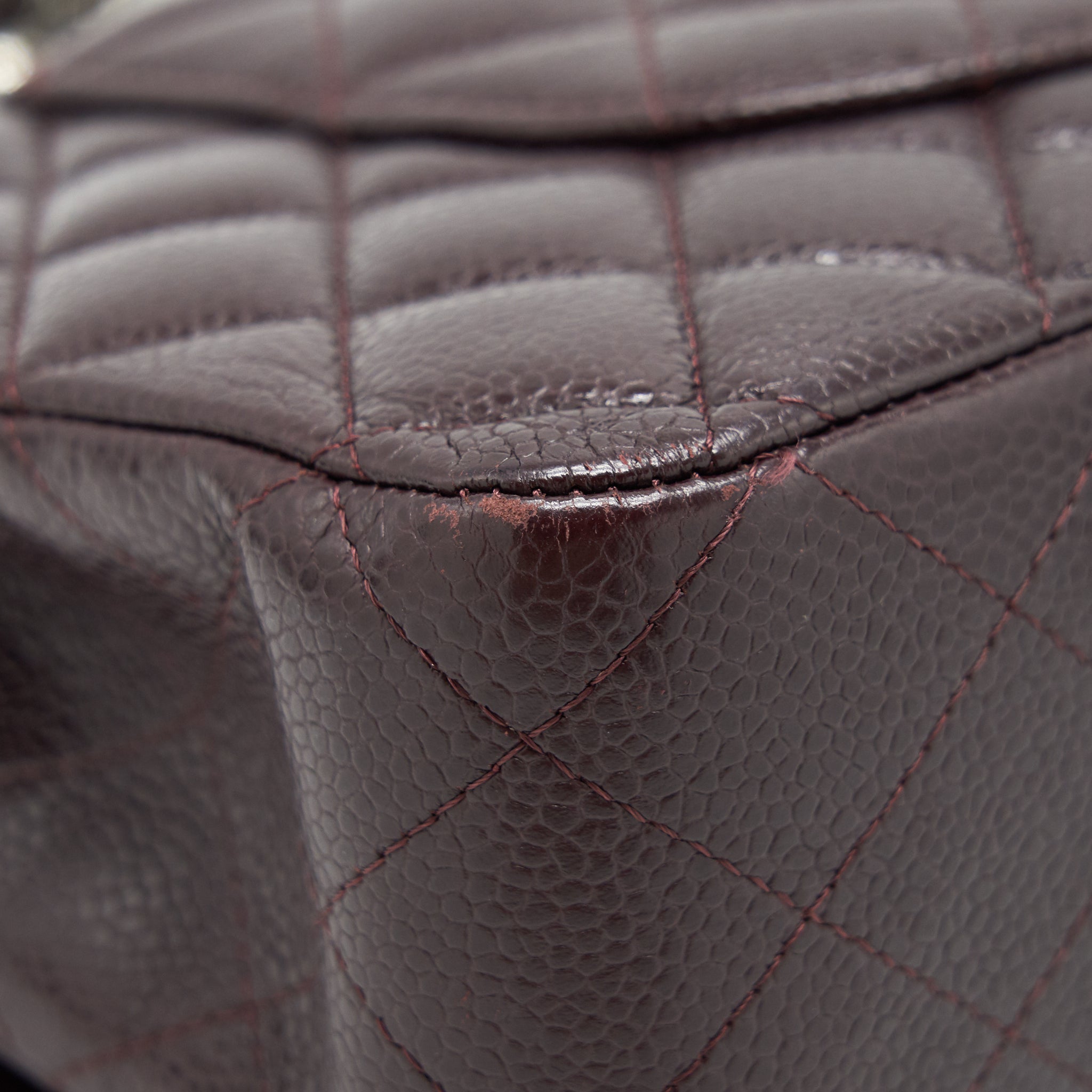 CHANEL MEDIUM CLASSIC DOUBLE FLAP BAG CAVIAR BURGUNDY SHW