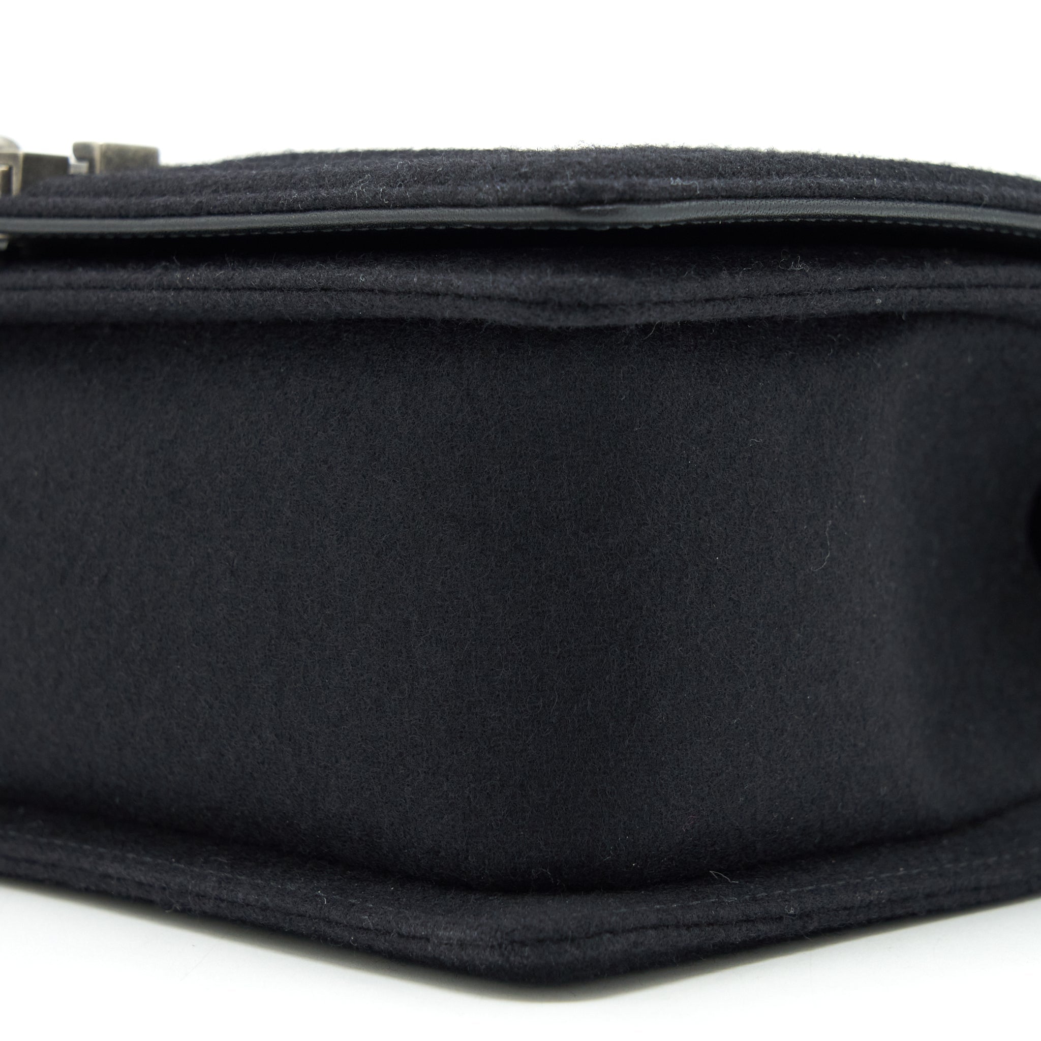 CHANEL 19B MEDIUM BOY FLAP BAG LIMITED EDITION FABRIC BLACK RUTHENIUM SILVER HARDWARE