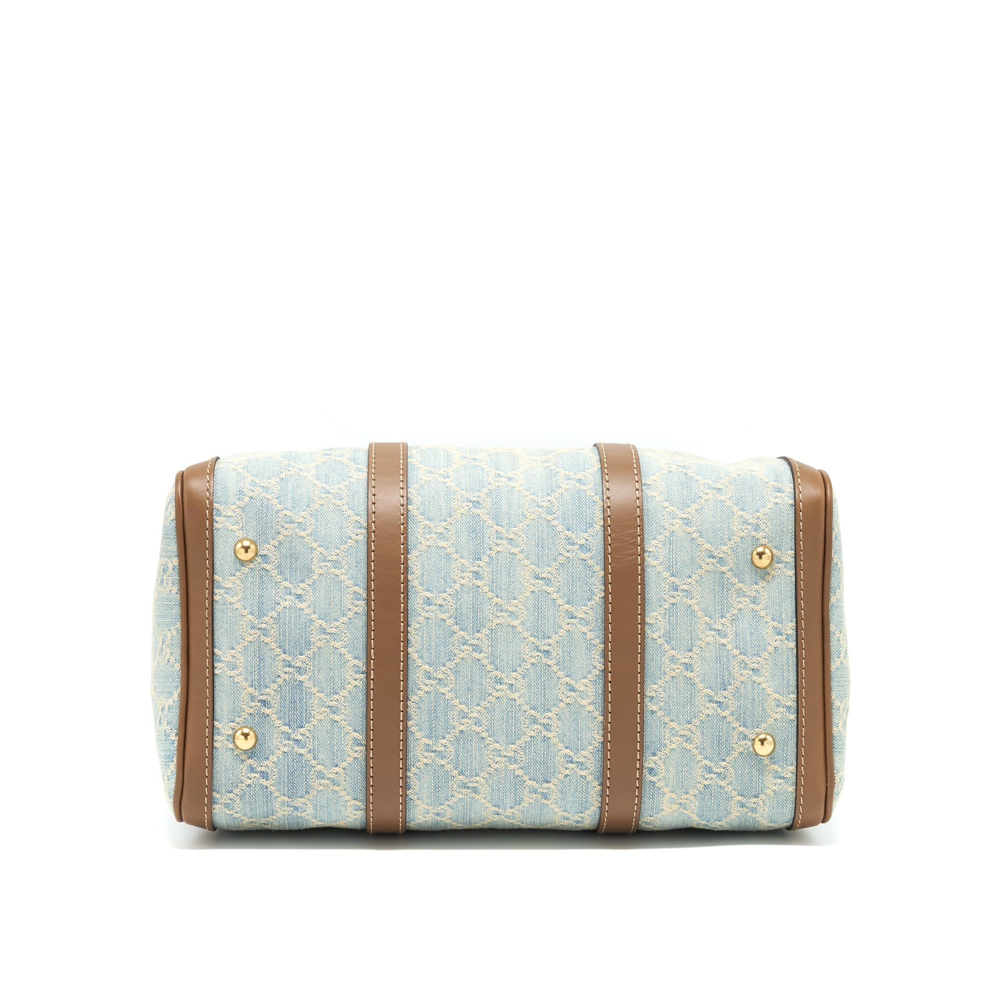 GUCCI GG DENIM BOSTON BAG WITH CROSS BODY STRAP