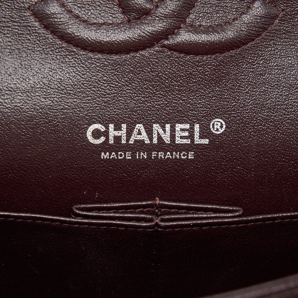 CHANEL MEDIUM CLASSIC DOUBLE FLAP BAG CAVIAR BURGUNDY SHW