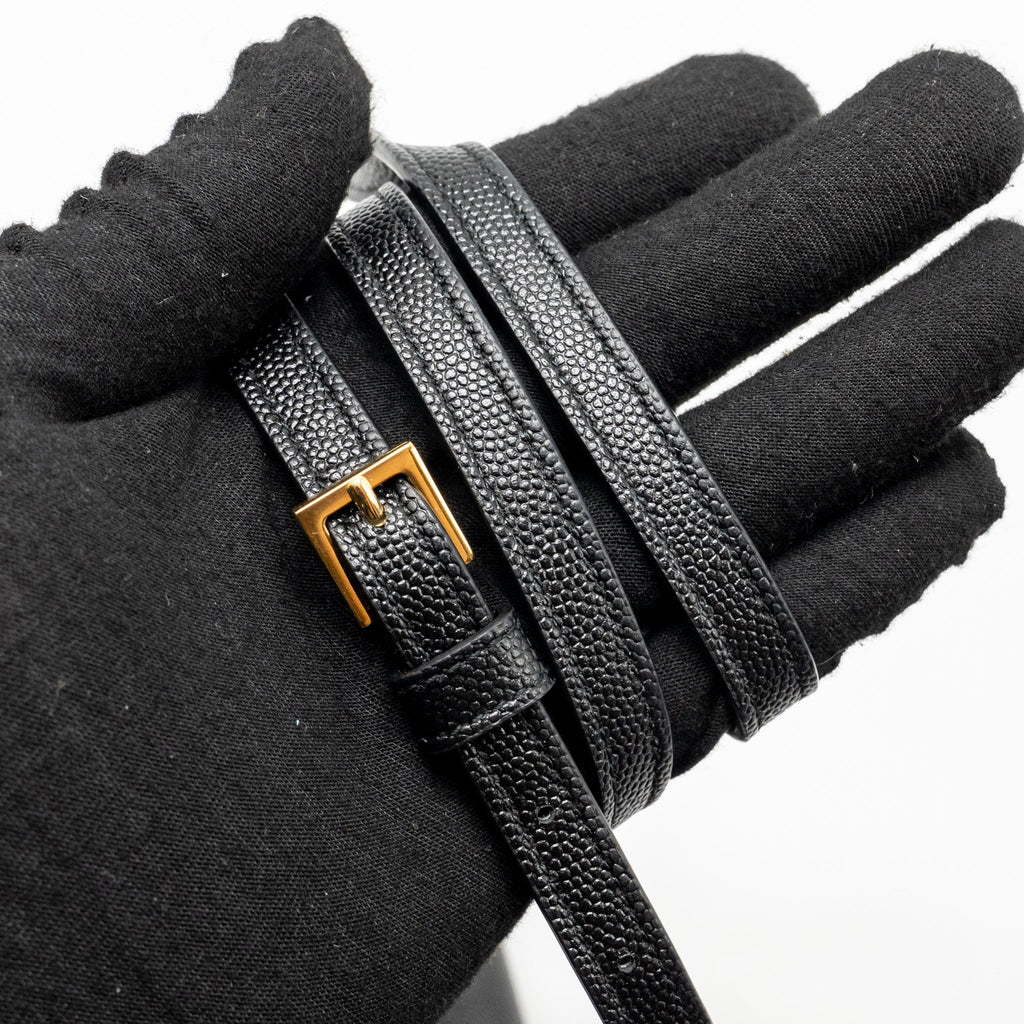 SAINT LAURENT/YSL MINI UPTOWN CROSSBODY BAG CALFSKIN BLACK GHW