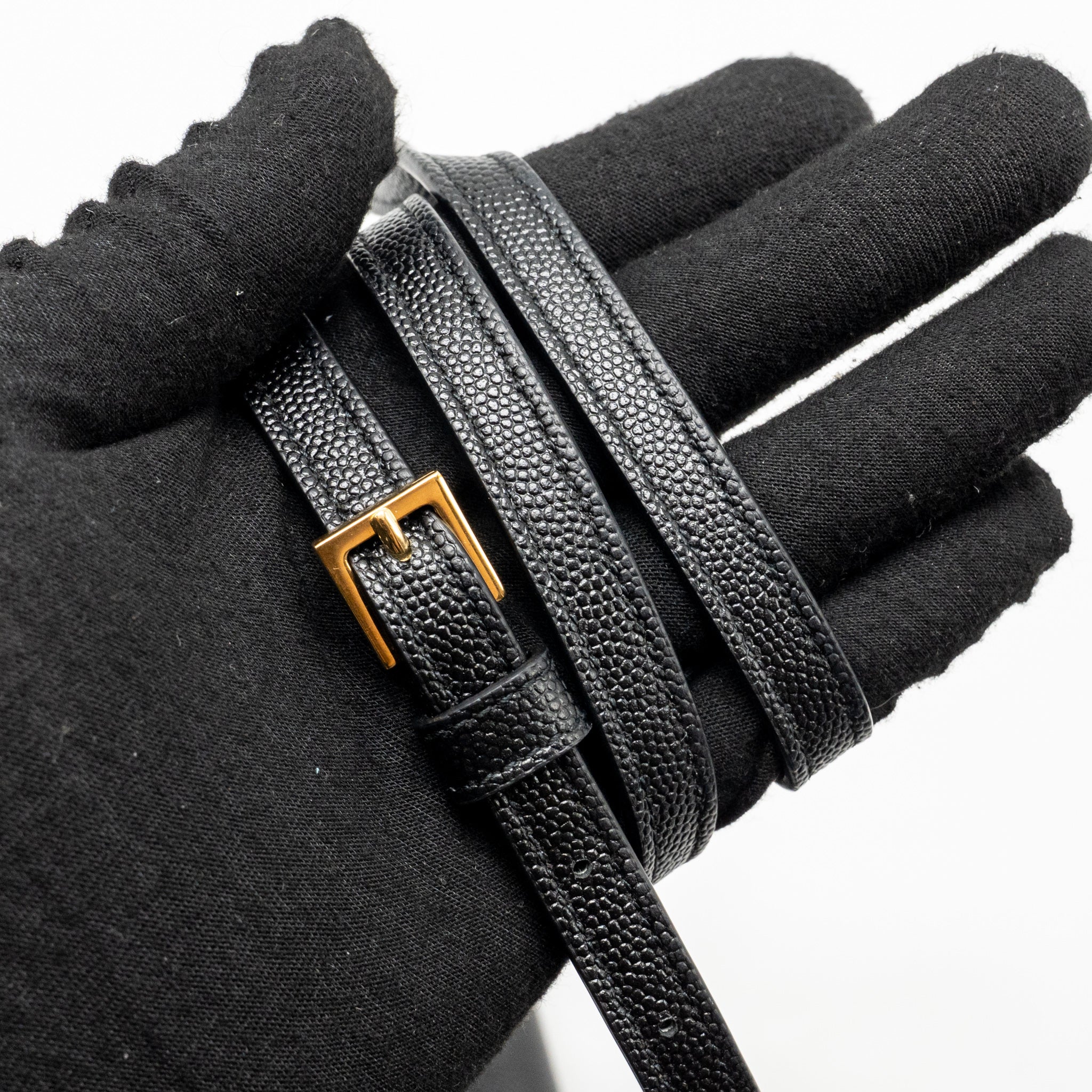 SAINT LAURENT/YSL MINI UPTOWN CROSSBODY BAG CALFSKIN BLACK GHW