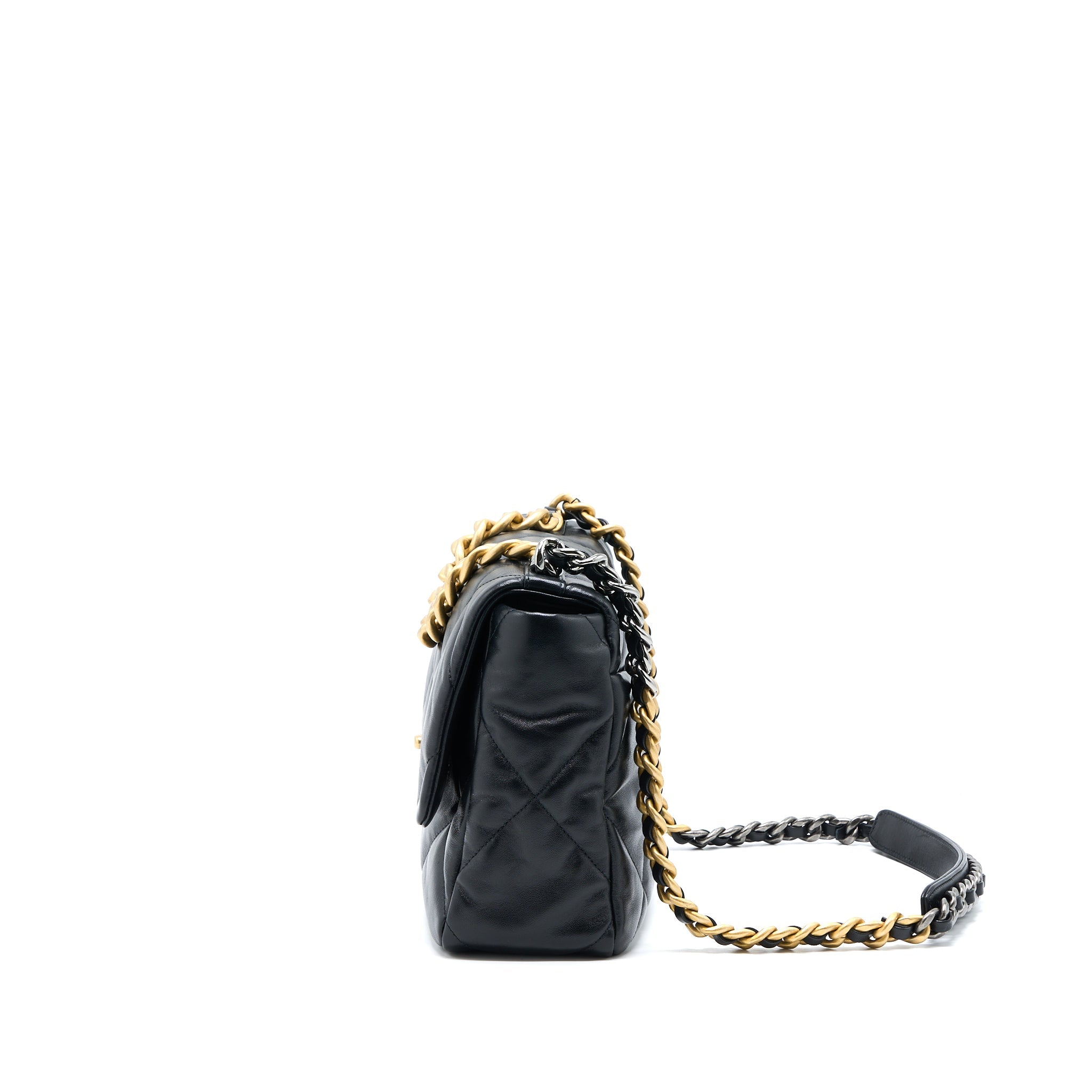 CHANEL MEDIUM 19 BAG GOATSKIN BLACK MULTICOLOUR HARDWARE