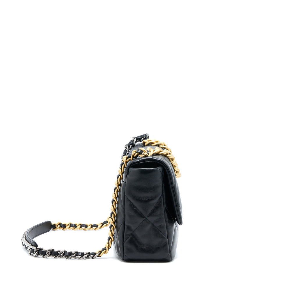 CHANEL MEDIUM 19 BAG GOATSKIN BLACK MULTICOLOUR HARDWARE