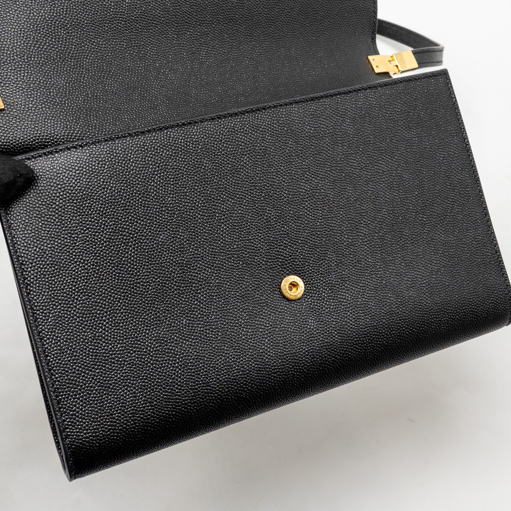 SAINT LAURENT/YSL MINI UPTOWN CROSSBODY BAG CALFSKIN BLACK GHW
