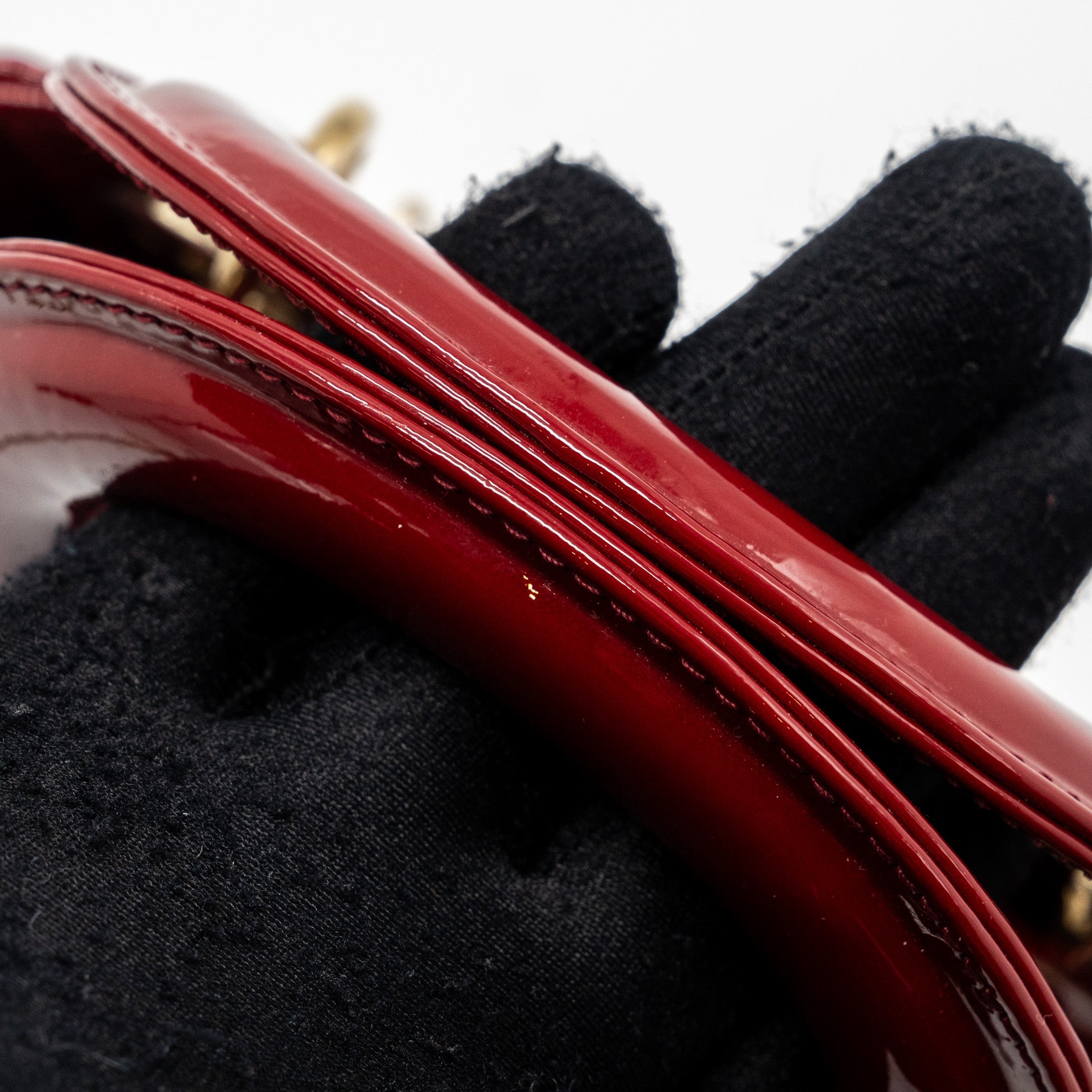 DIOR MINI LADY DIOR PATENT RED LGHW