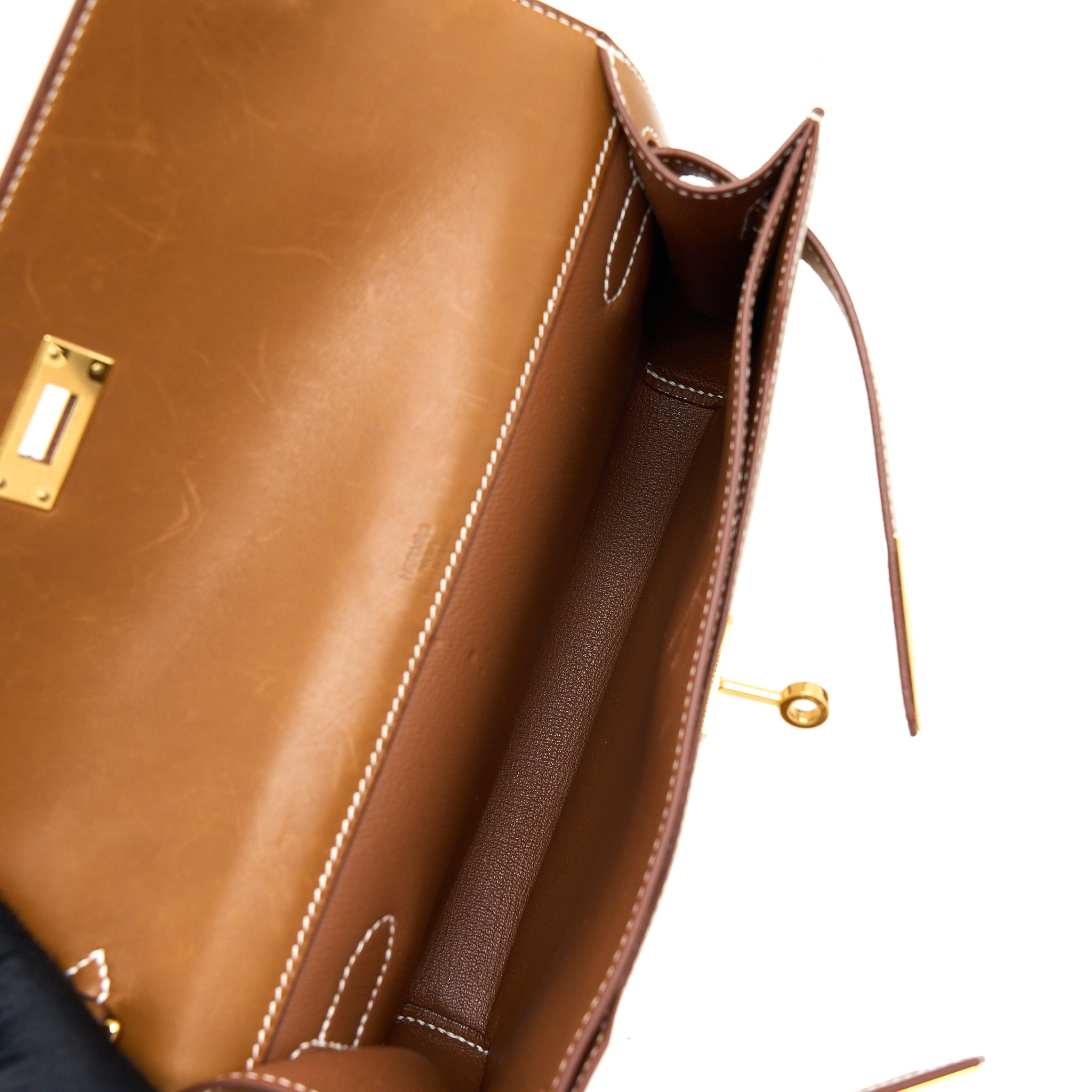HERMES POCHETTE KELLY DEPECHES 25 CANVAS AND BARENIA, ECRU/ BEIGE / FAUVE GHW