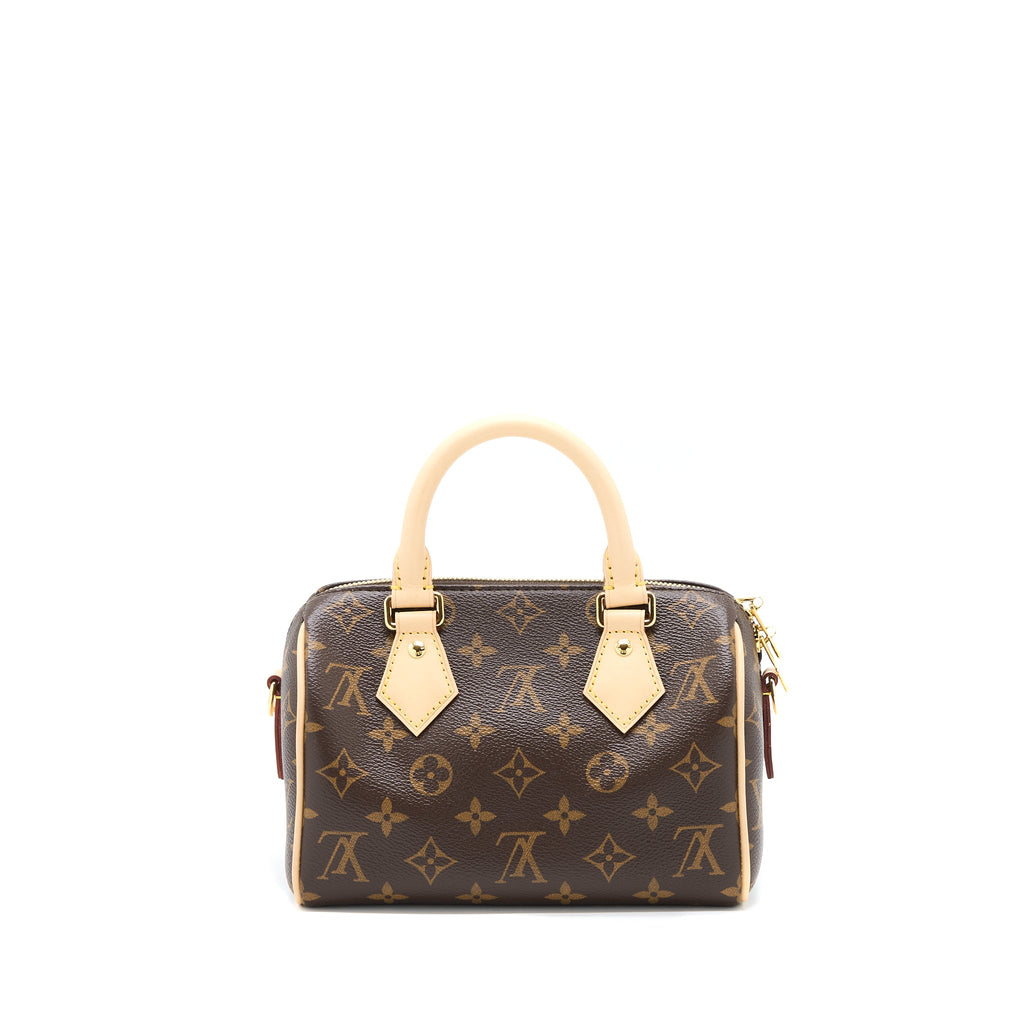 LOUIS VUITTON SPEEDY BANDOULIERE 20 MONOGRAM CANVAS BLACK STRAP