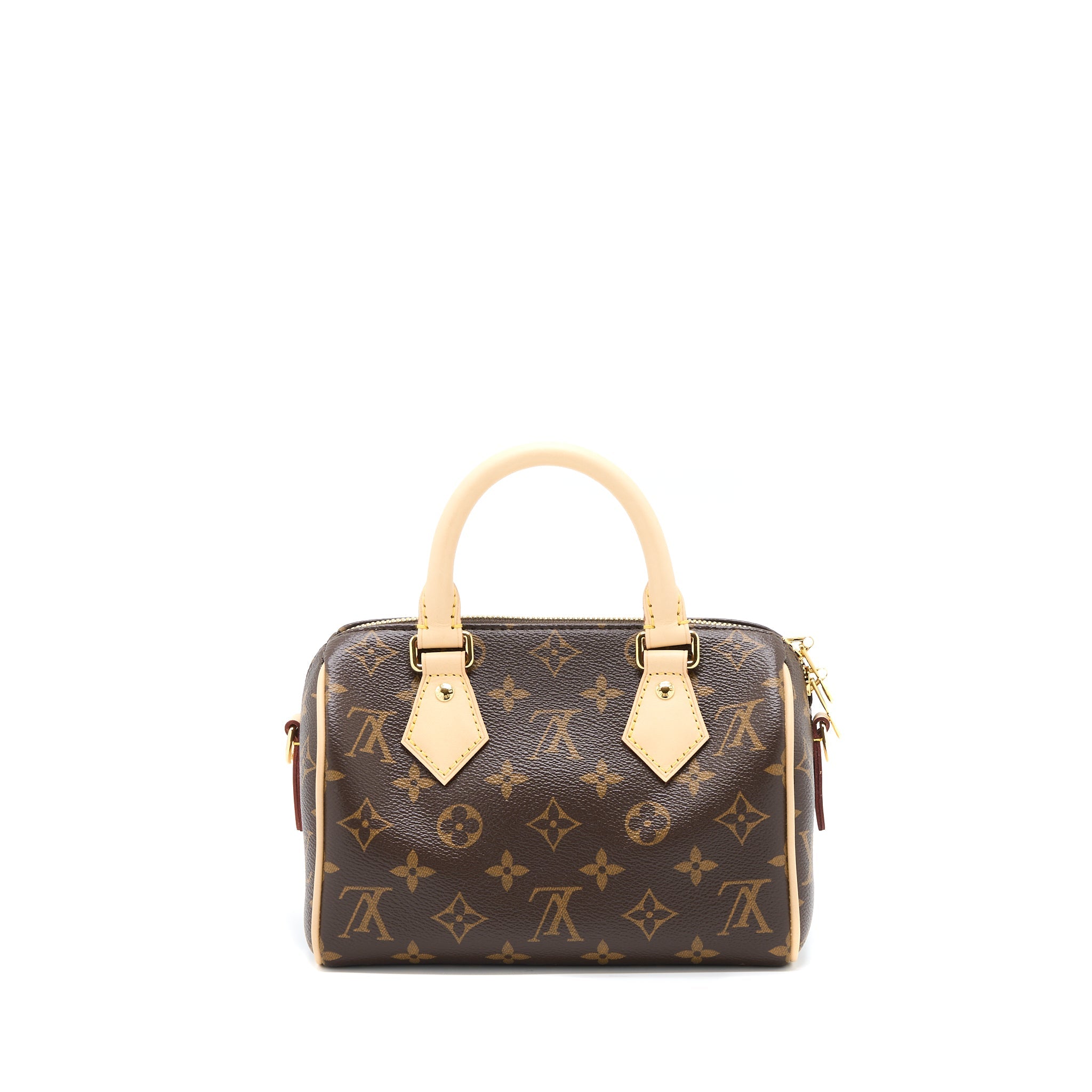LOUIS VUITTON SPEEDY BANDOULIERE 20 MONOGRAM CANVAS BLACK STRAP