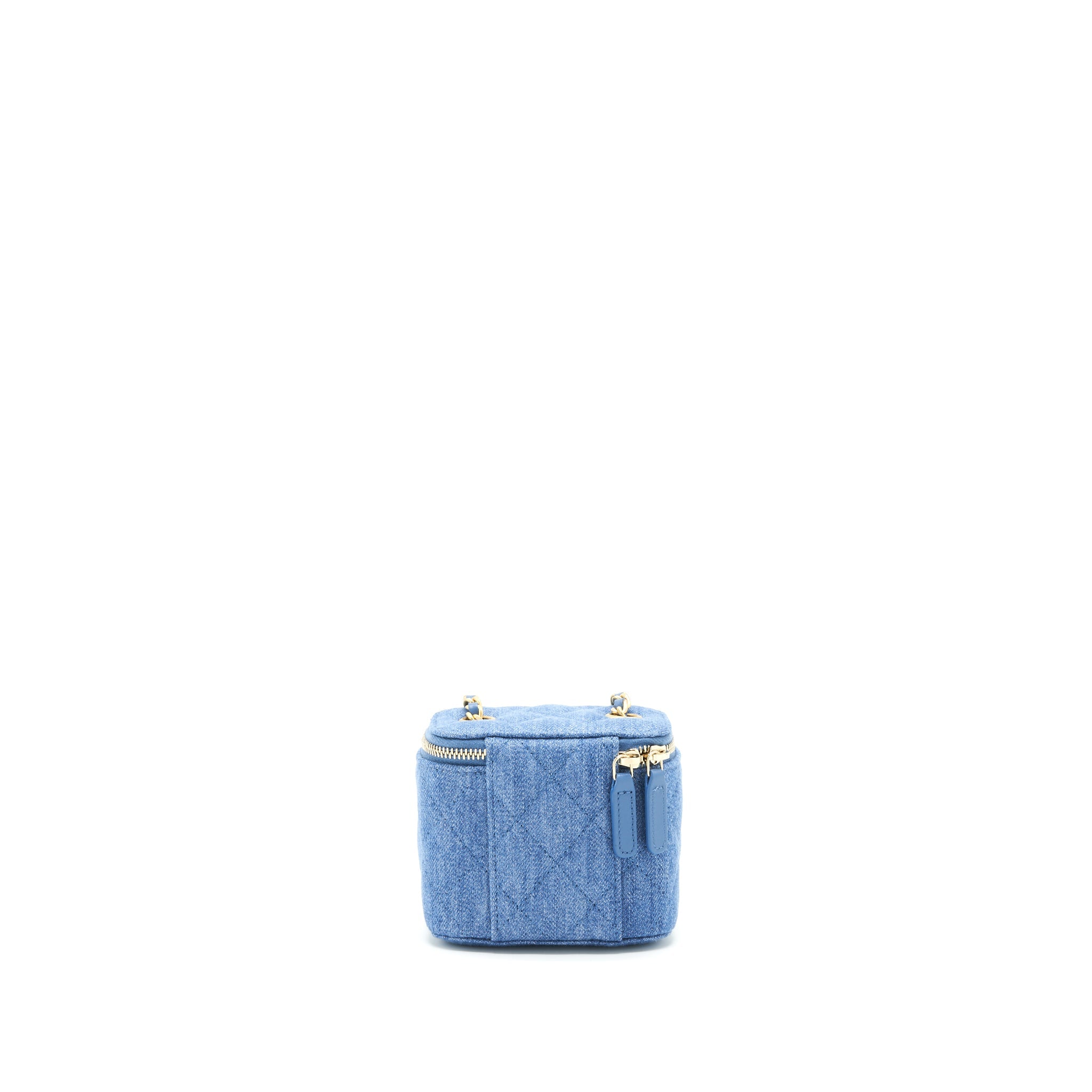 CHANEL 22C PEARL CRUSH DENIM MINI VANITY WITH CHAIN