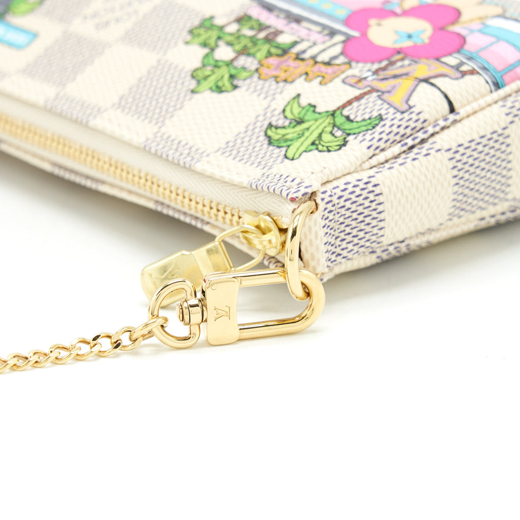 LOUIS VUITTON CHRISTMAS LIMITED MINI POCHETTE ACCESSORIES DAMIER AZUR CANVAS
