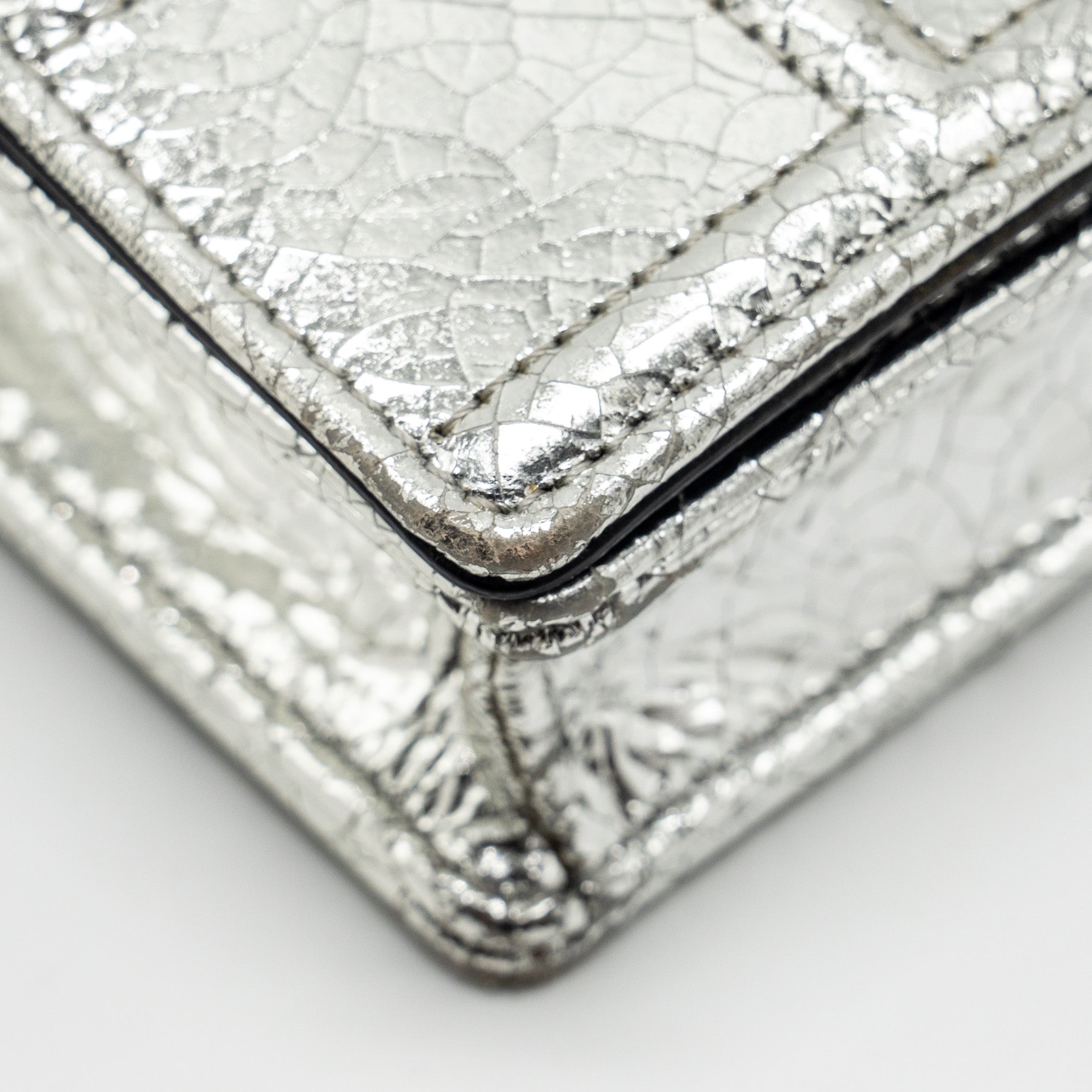 DIOR MINI DIORAMA BAG LEATHER METALLIC SILVER LGHW