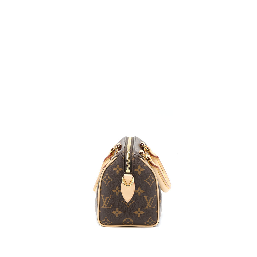 LOUIS VUITTON SPEEDY BANDOULIERE 20 MONOGRAM CANVAS BLACK STRAP