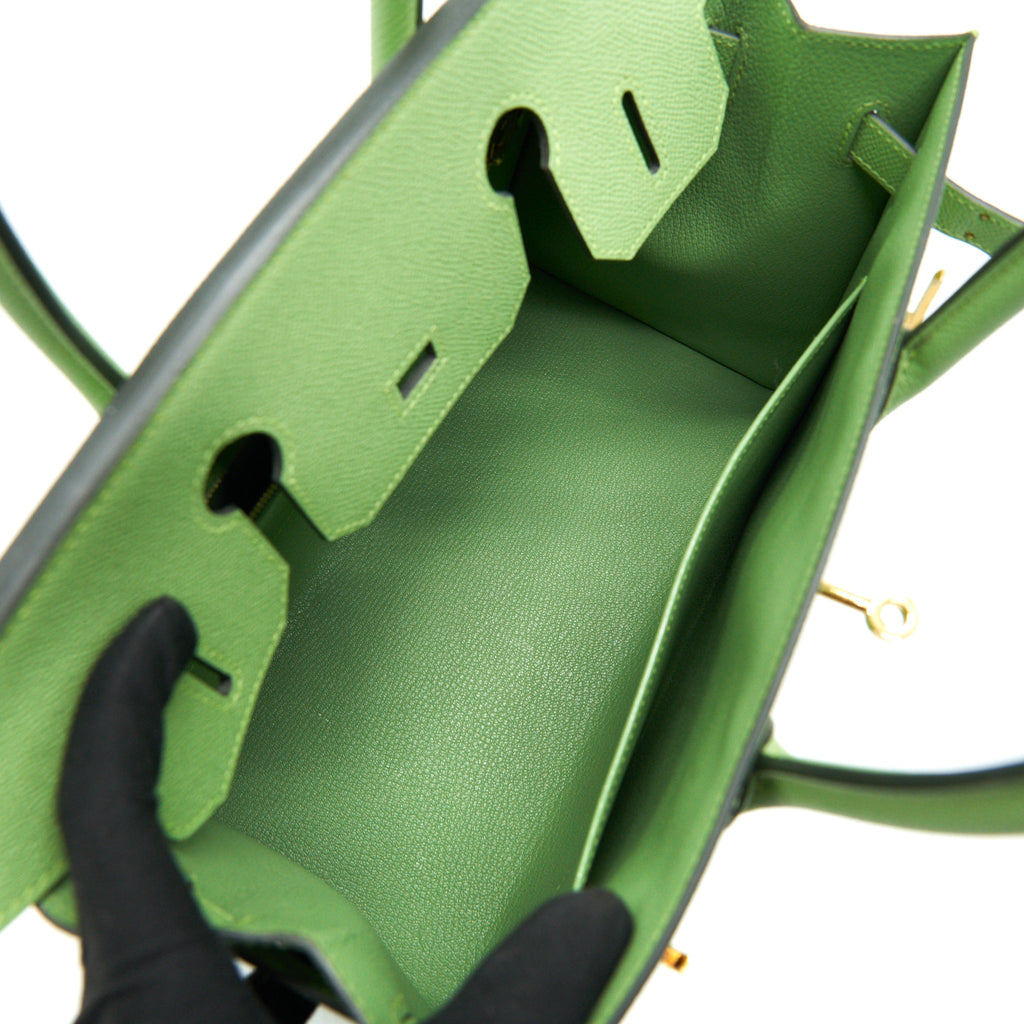 HERMES BIRKIN 30 SELLIER VERT CRIQUET GHW EPSOM LEATHER