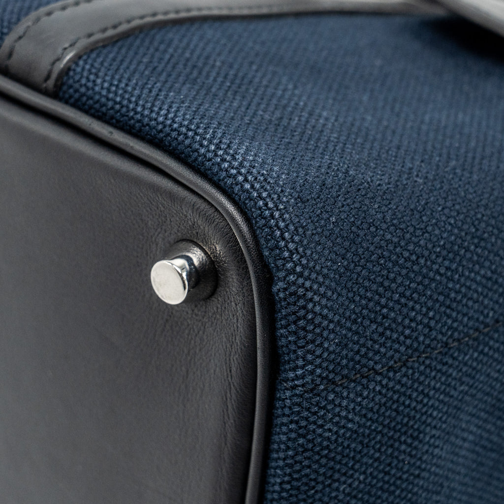 HERMES PICOTIN CARGO 18 LOCK BAG CANVAS/SWIFT BLUE MARINE/BLACK SHW