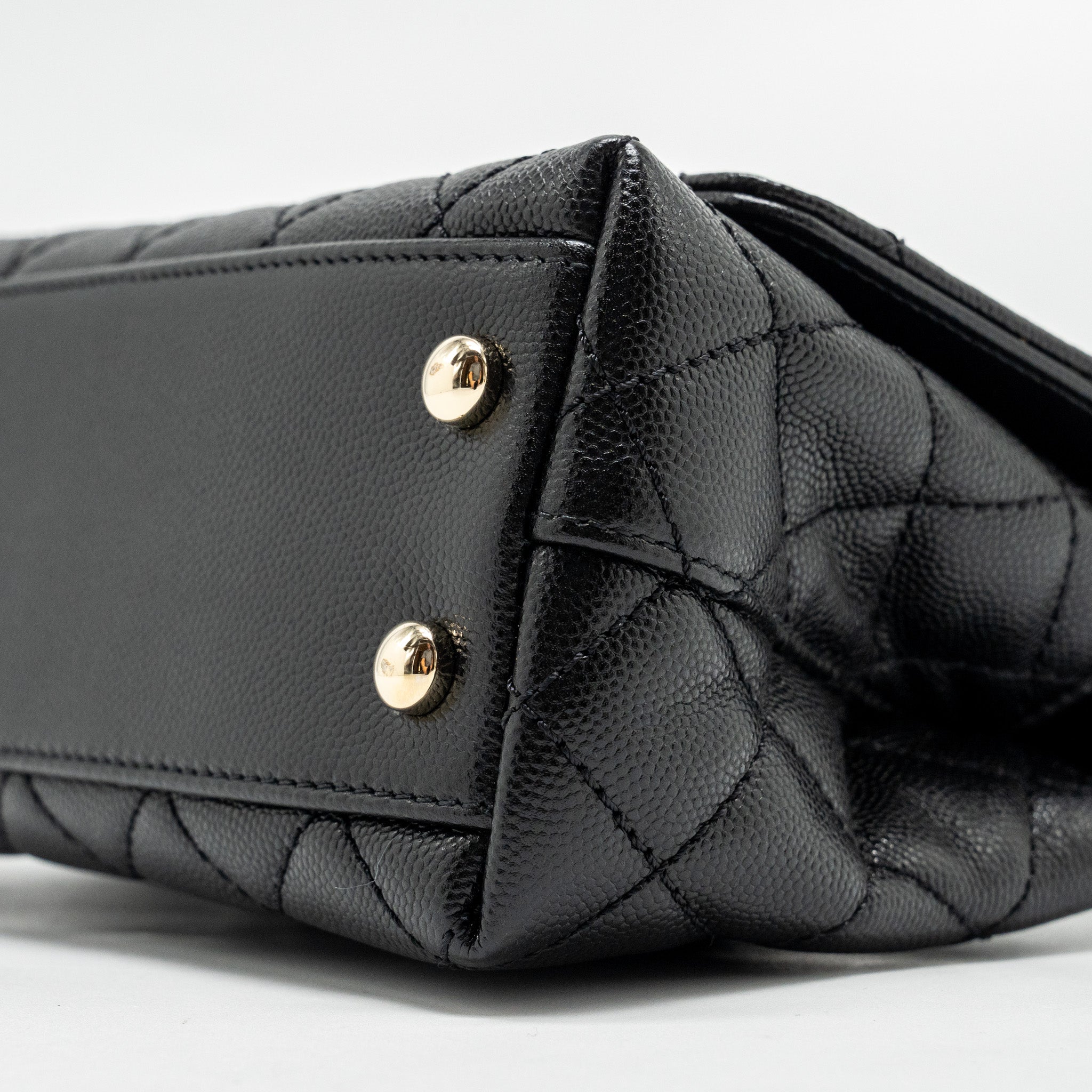 CHANEL MINI COCO HANDLE CAVIAR BLACK LGHW (MICROCHIP)