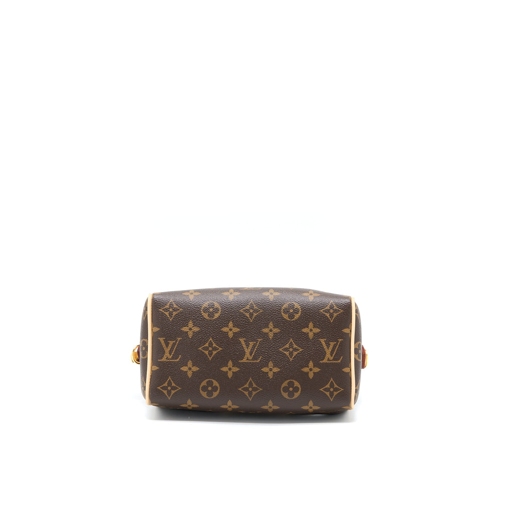 LOUIS VUITTON SPEEDY BANDOULIERE 20 MONOGRAM CANVAS BLACK STRAP