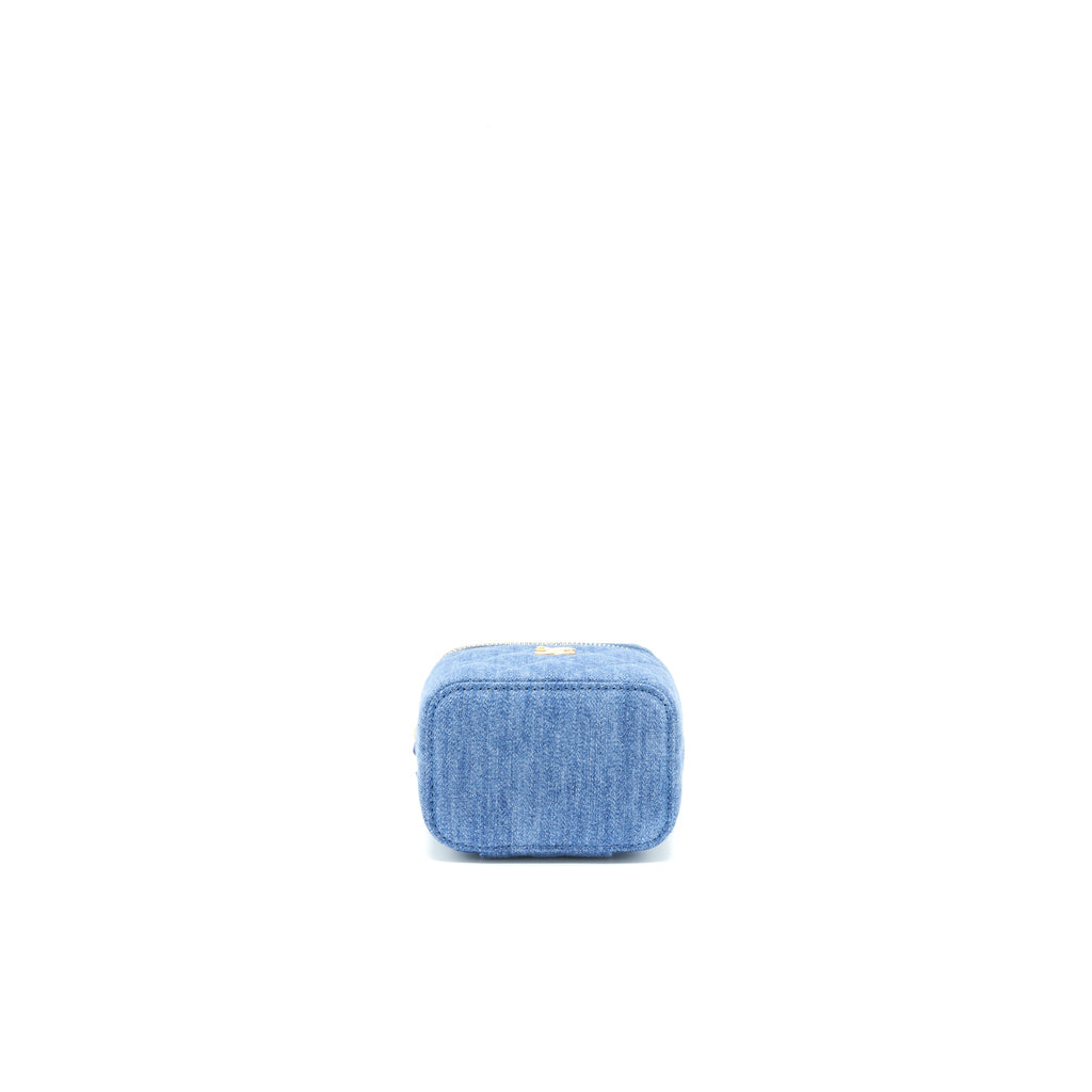 CHANEL 22C PEARL CRUSH MINI VANITY WITH CHAIN DENIM GHW