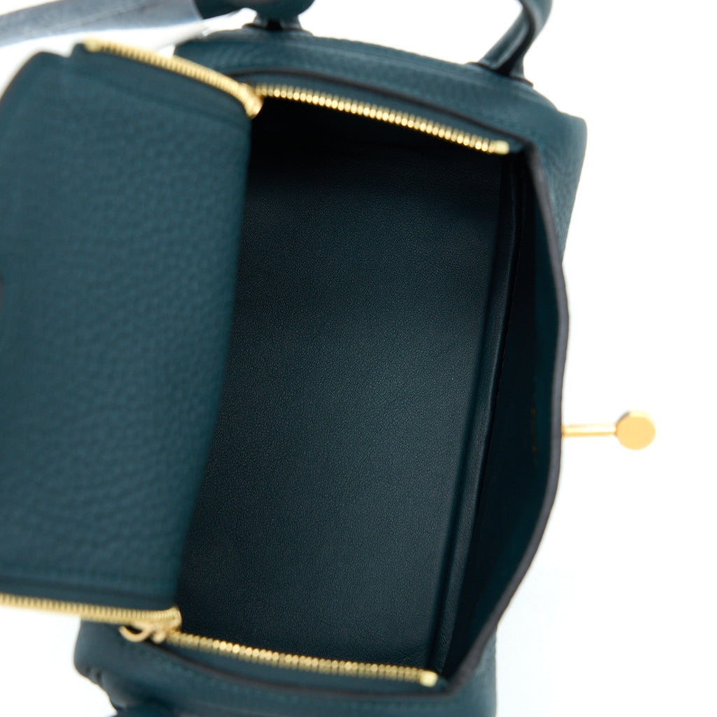 HERMES MINI LINDY CLEMENCE 6O VERT CYPRES GHW