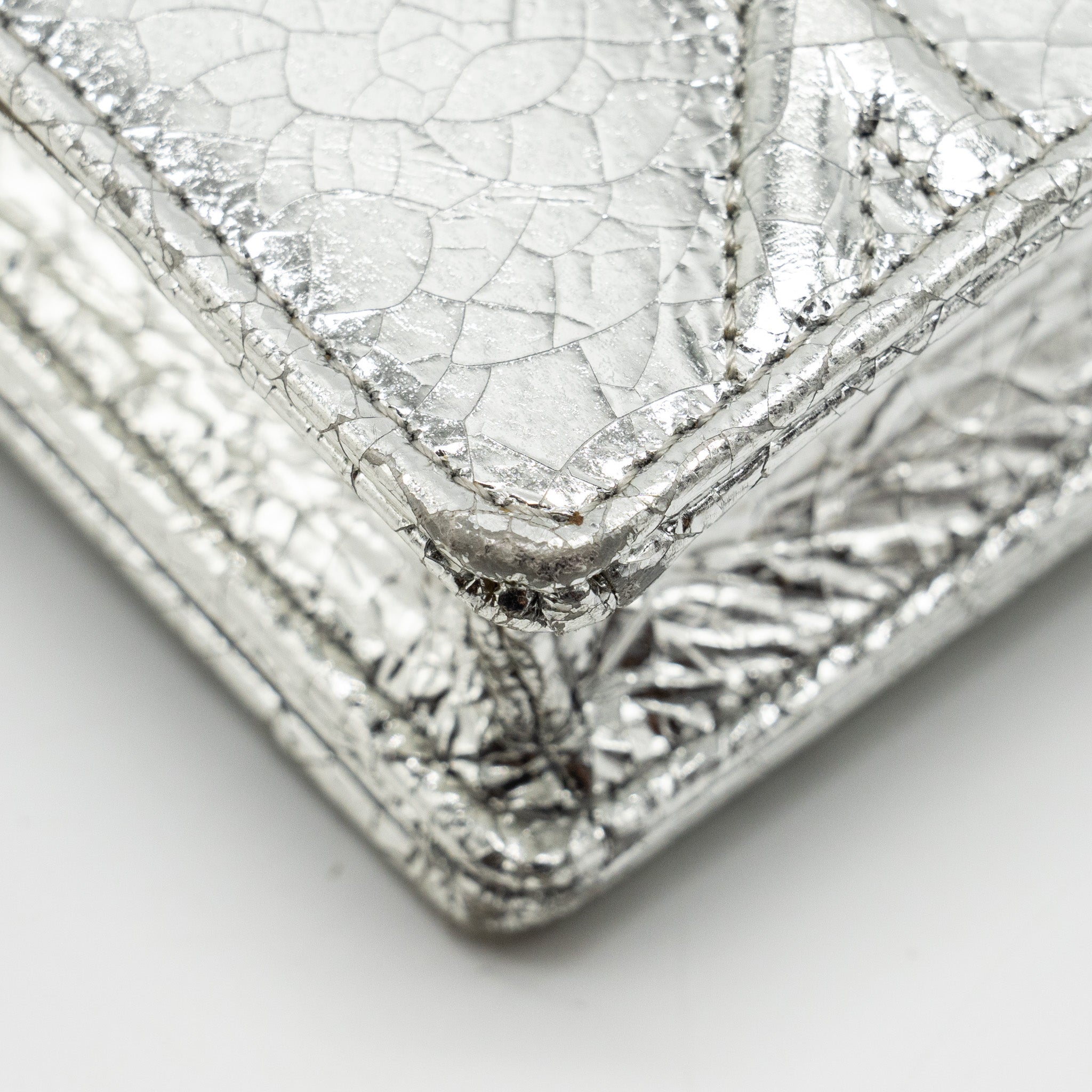 DIOR MINI DIORAMA BAG LEATHER METALLIC SILVER LGHW