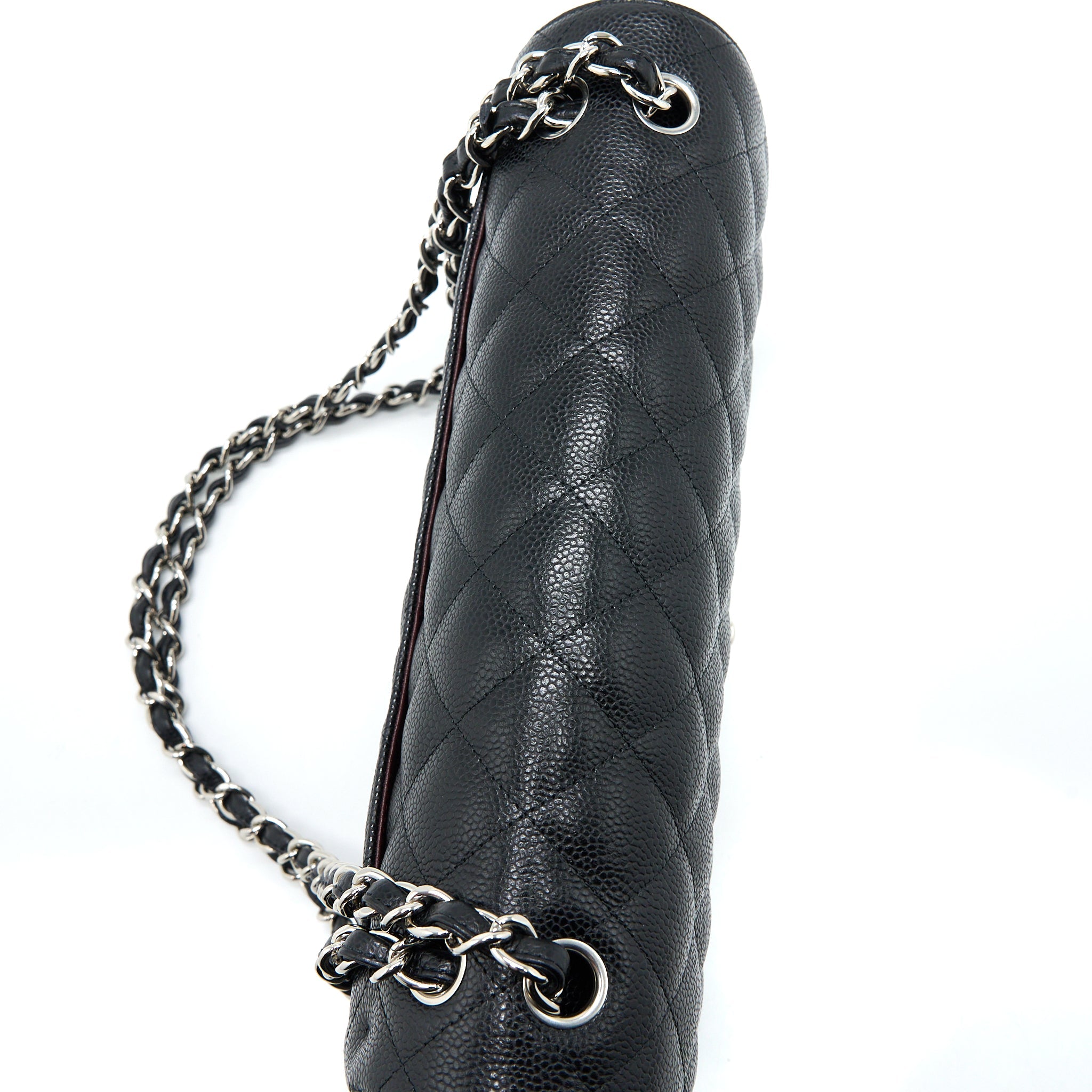 CHANEL JUMBO CLASSIC DOUBLE FLAP BAG CAVIAR BLACK SHW