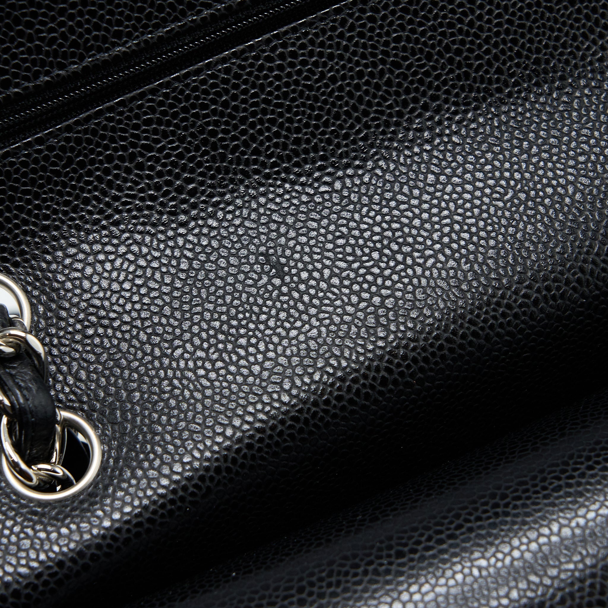CHANEL JUMBO CLASSIC DOUBLE FLAP BAG CAVIAR BLACK SHW