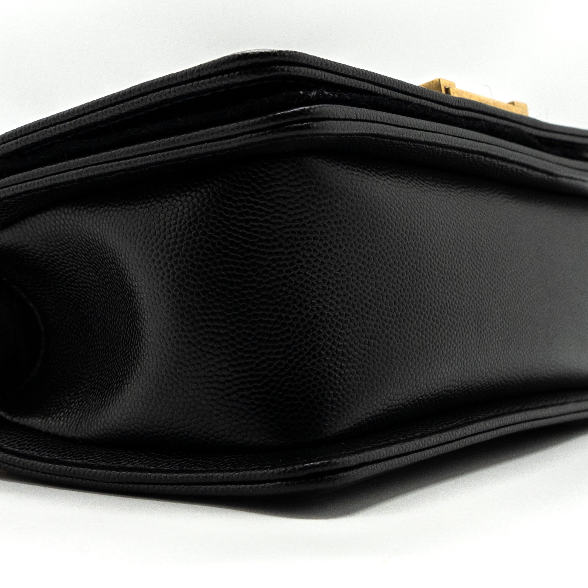 CHANEL SMALL BOY BAG CAVIAR BLACK GHW (MICROCHIP)