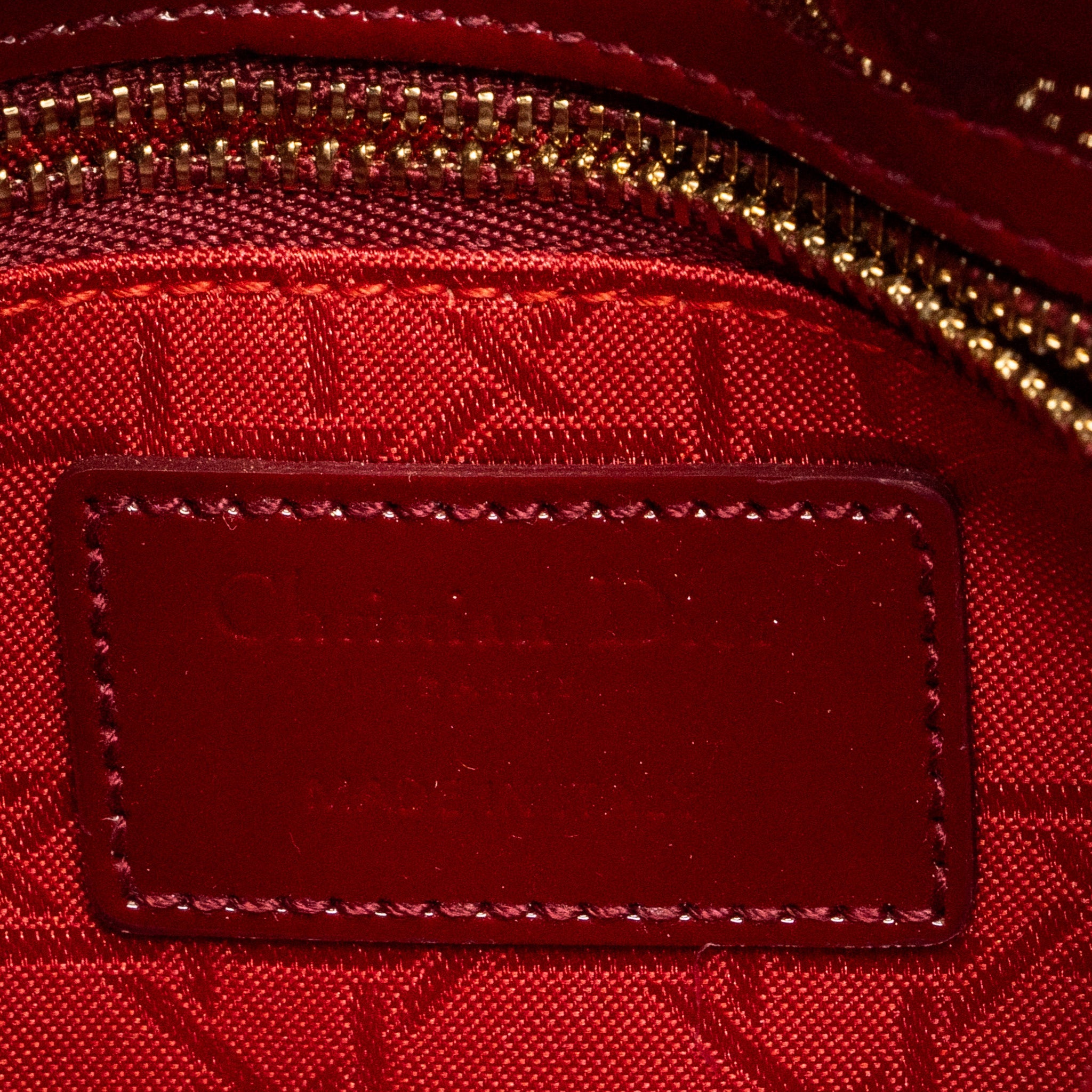 DIOR MINI LADY DIOR PATENT RED LGHW