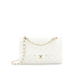 CHANEL MEDIUM CLASSIC DOUBLE FLAP BAG CAVIAR WHITE WITH LGHW